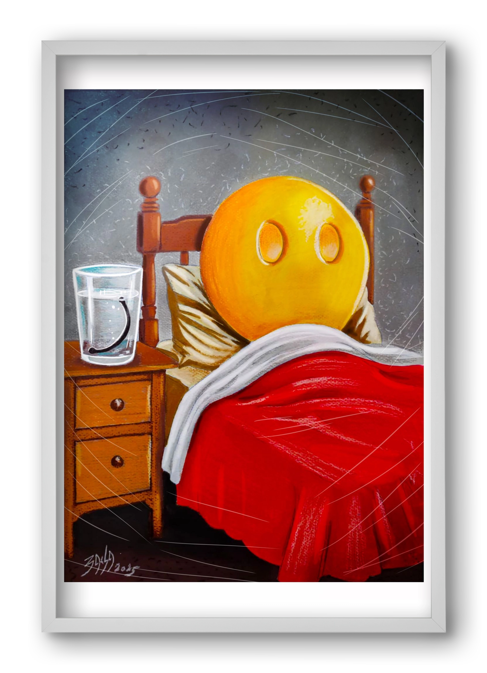 smiley, 40x60 cm (40x60 cm), Fehér keret