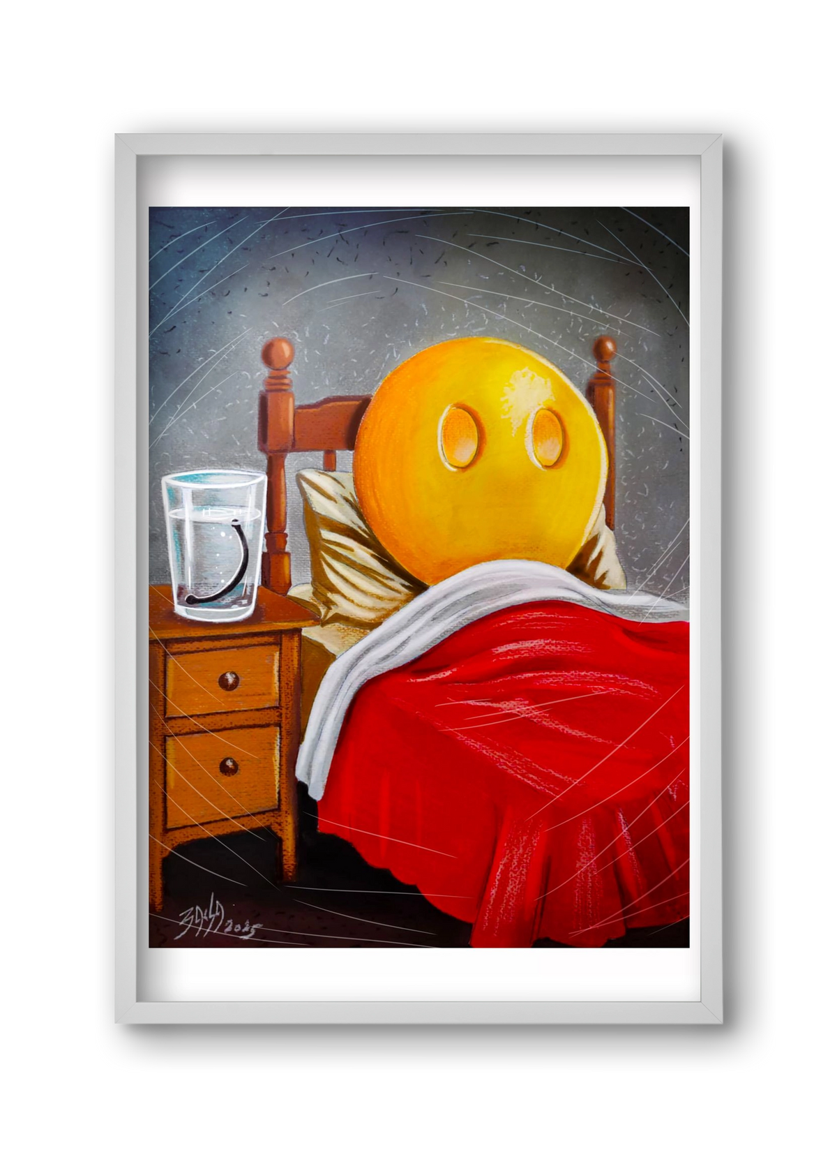 smiley, 30x45 cm (30x45 cm), Fehér keret