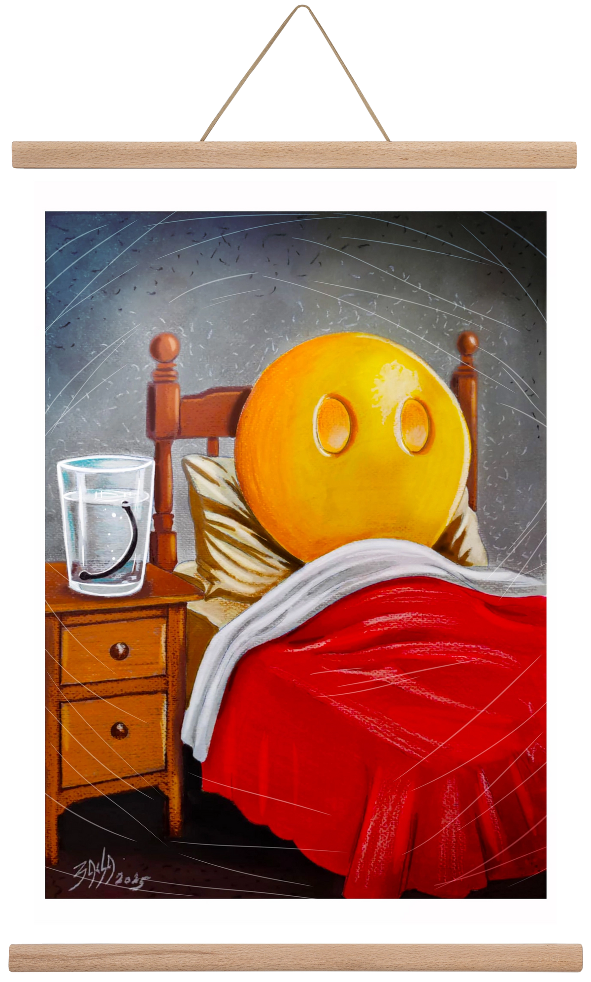 smiley, 40x60 cm (40x60 cm), Tölgy akasztó