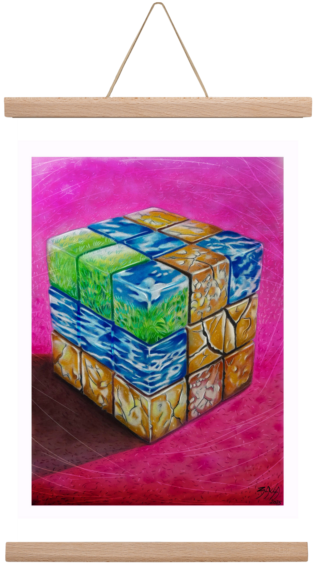 bűvös kocka, 30x45 cm (30x45 cm), Tölgy akasztó
