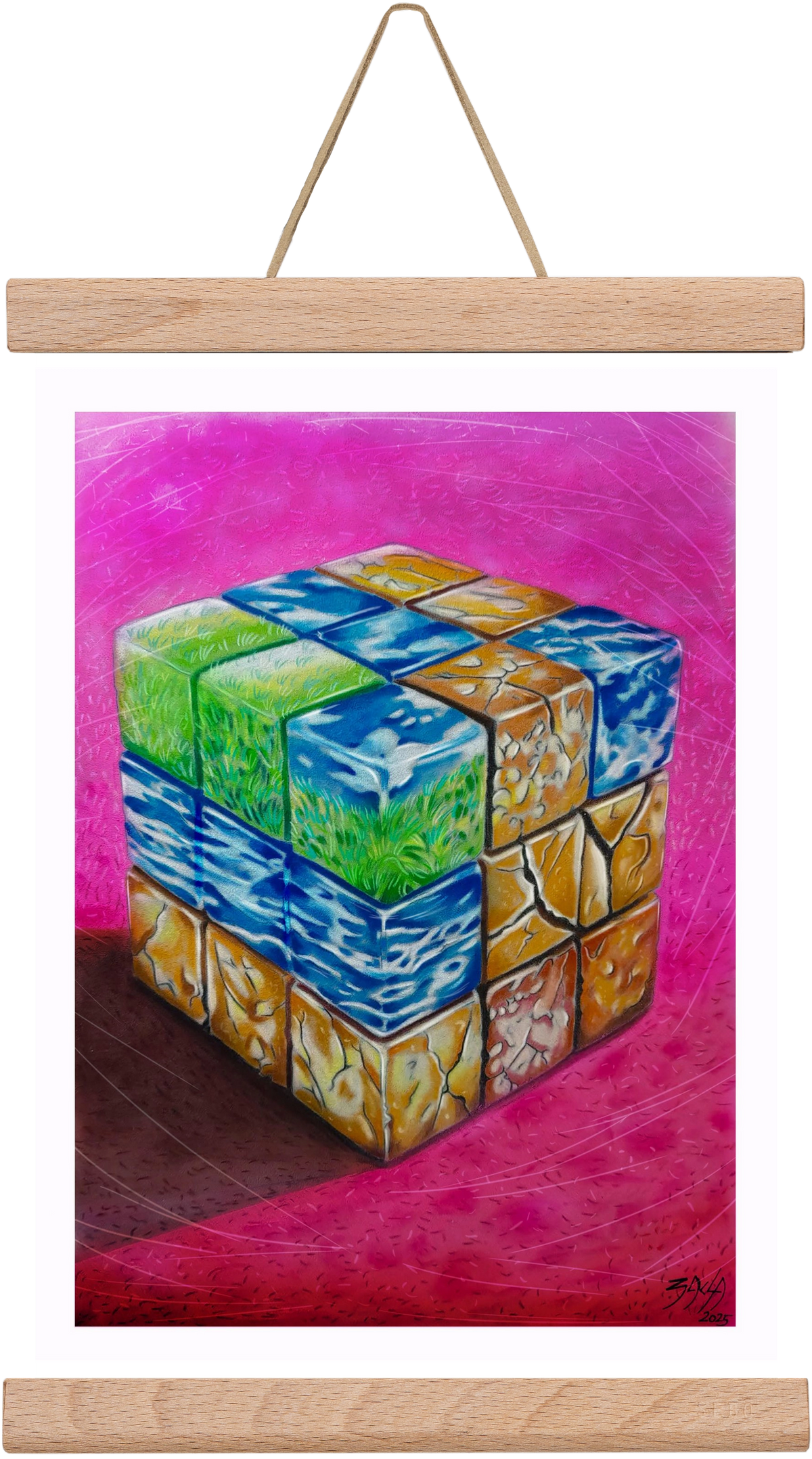 bűvös kocka, 20x30 cm (20x30 cm), Tölgy akasztó