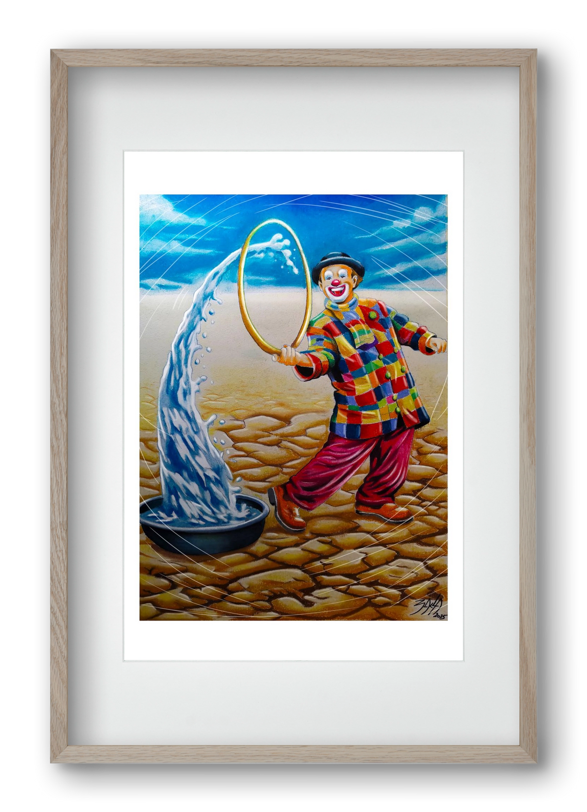 mutatvány, 40x60 cm (30x45 cm), Tölgy keret, paszpartuval