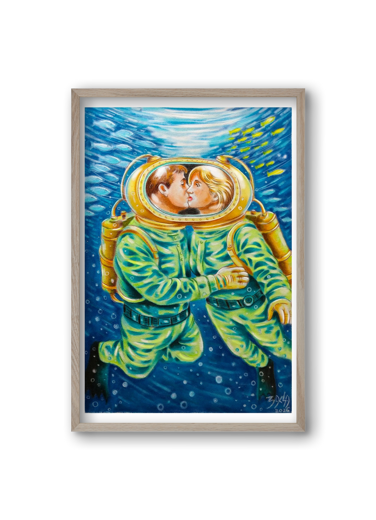 love, 20x30 cm (20x30 cm), Tölgy keret