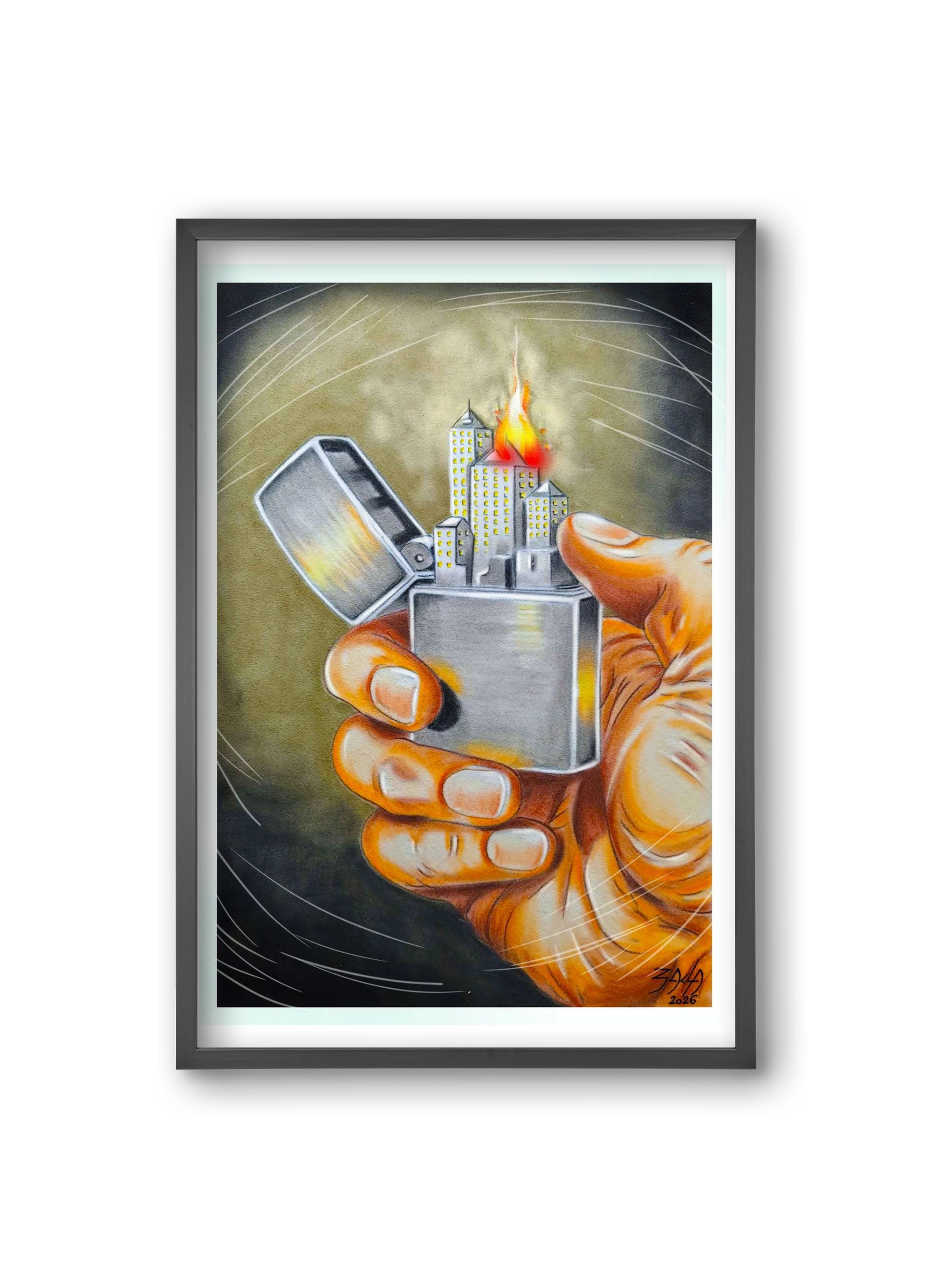 gas, 20x30 cm (20x30 cm), Fekete keret