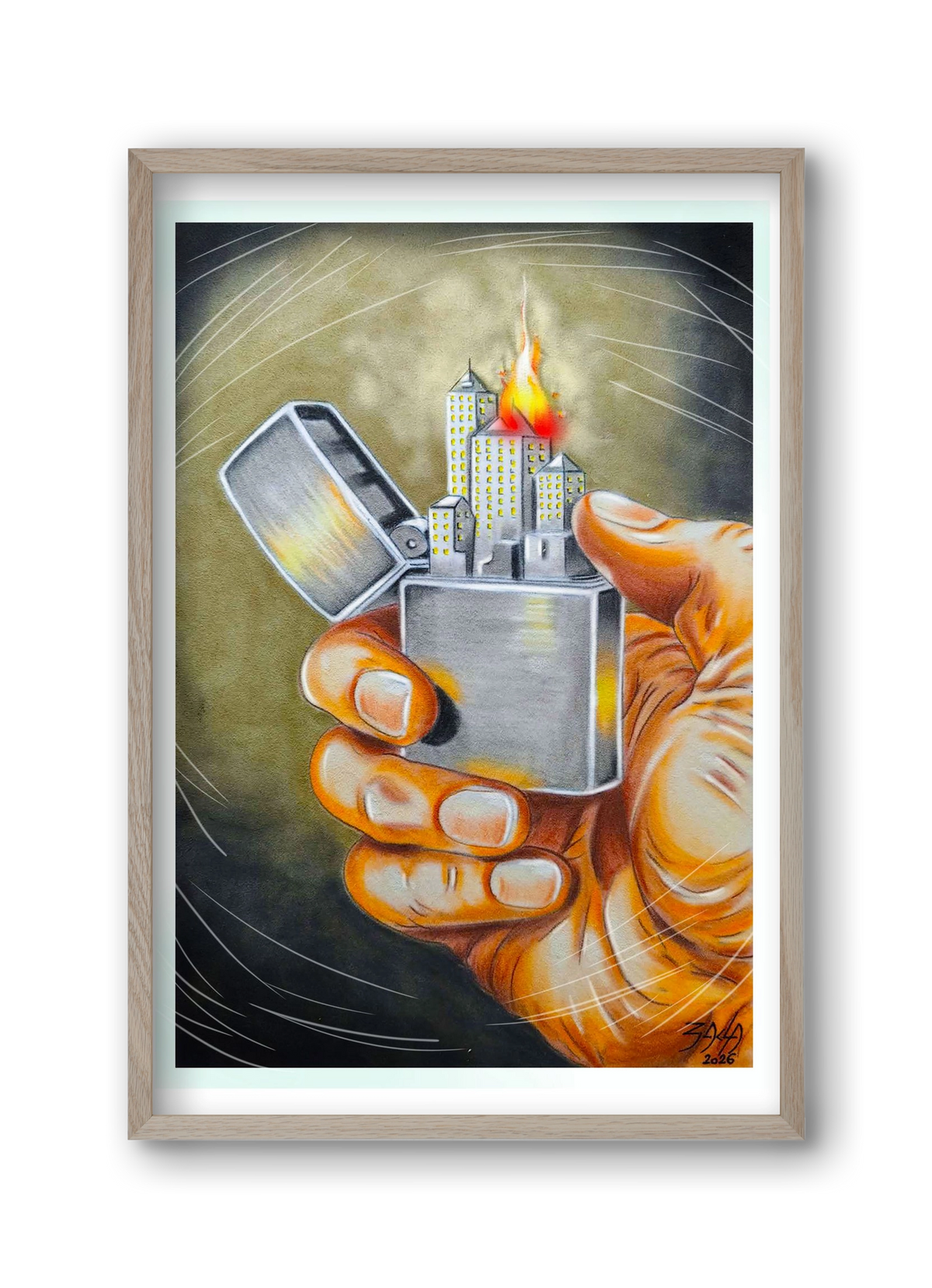 gas, 30x45 cm (30x45 cm), Tölgy keret
