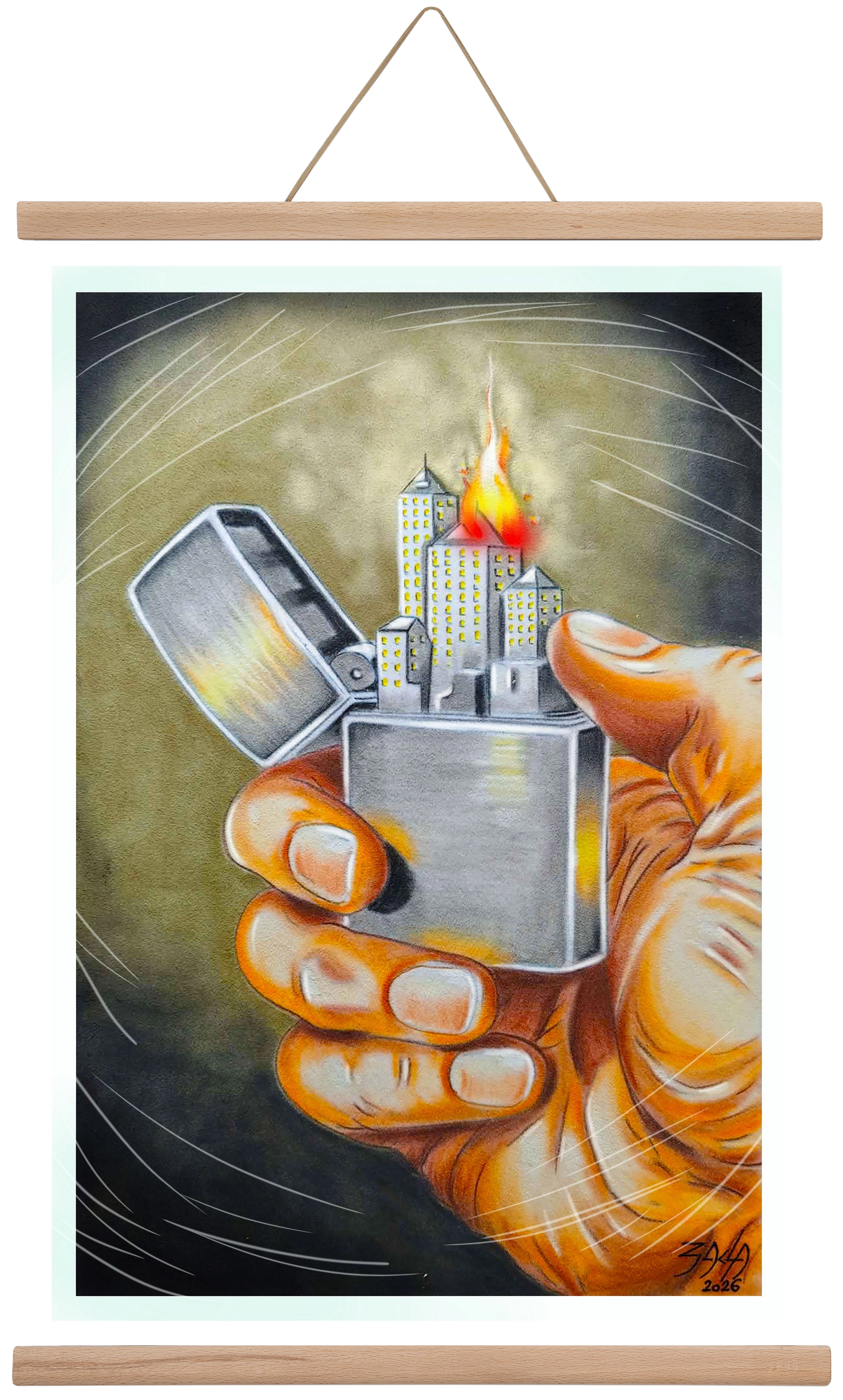 gas, 40x60 cm (40x60 cm), Tölgy akasztó