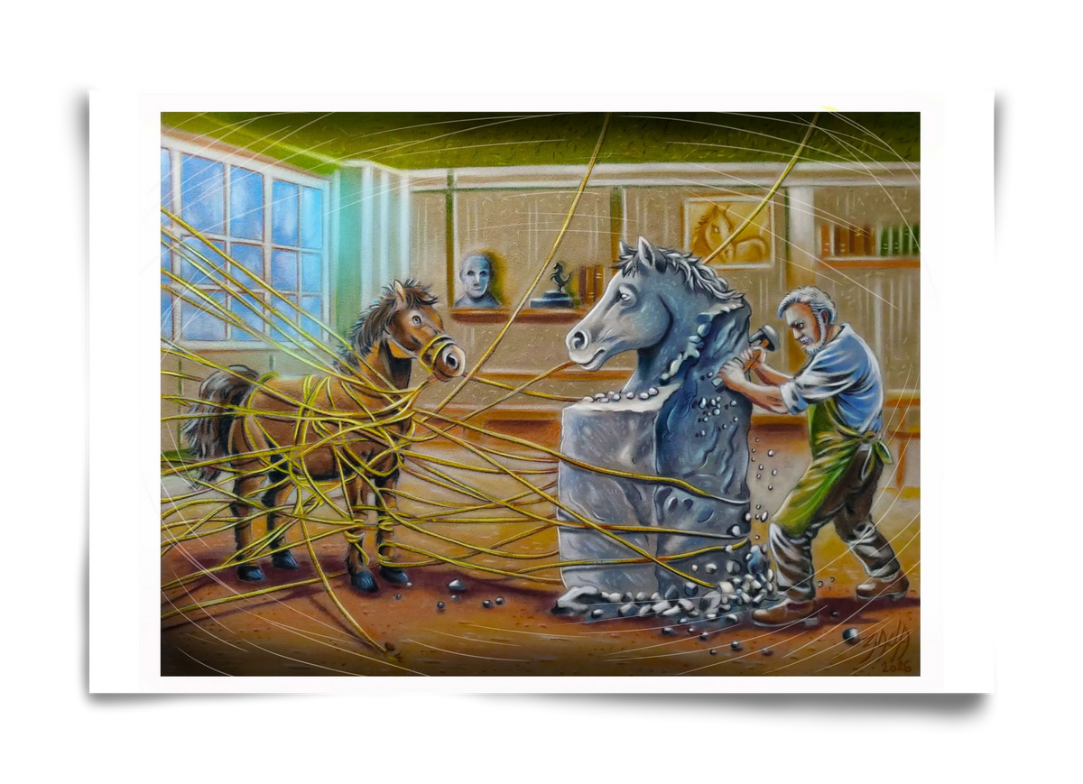 horse, 60x40 cm, Keret nélkül