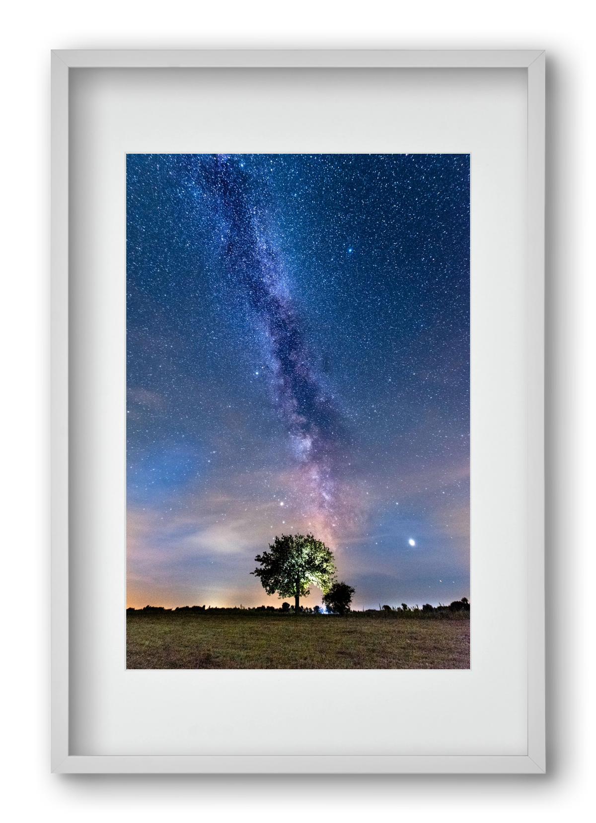 Tejút , 40x60 cm (30x45 cm), Fehér keret, paszpartuval
