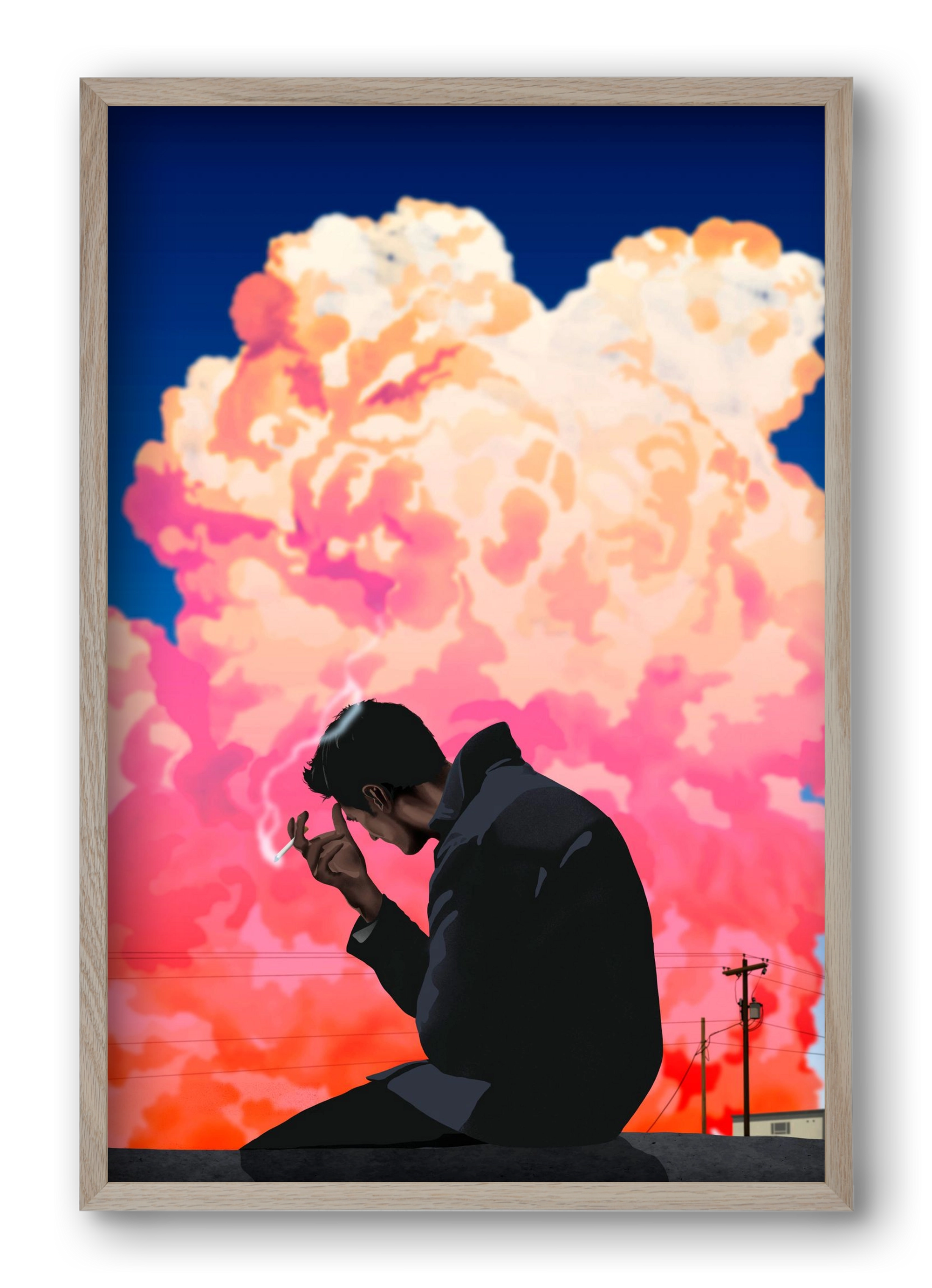 I, the storm, 40x60 cm (40x60 cm), Tölgy keret