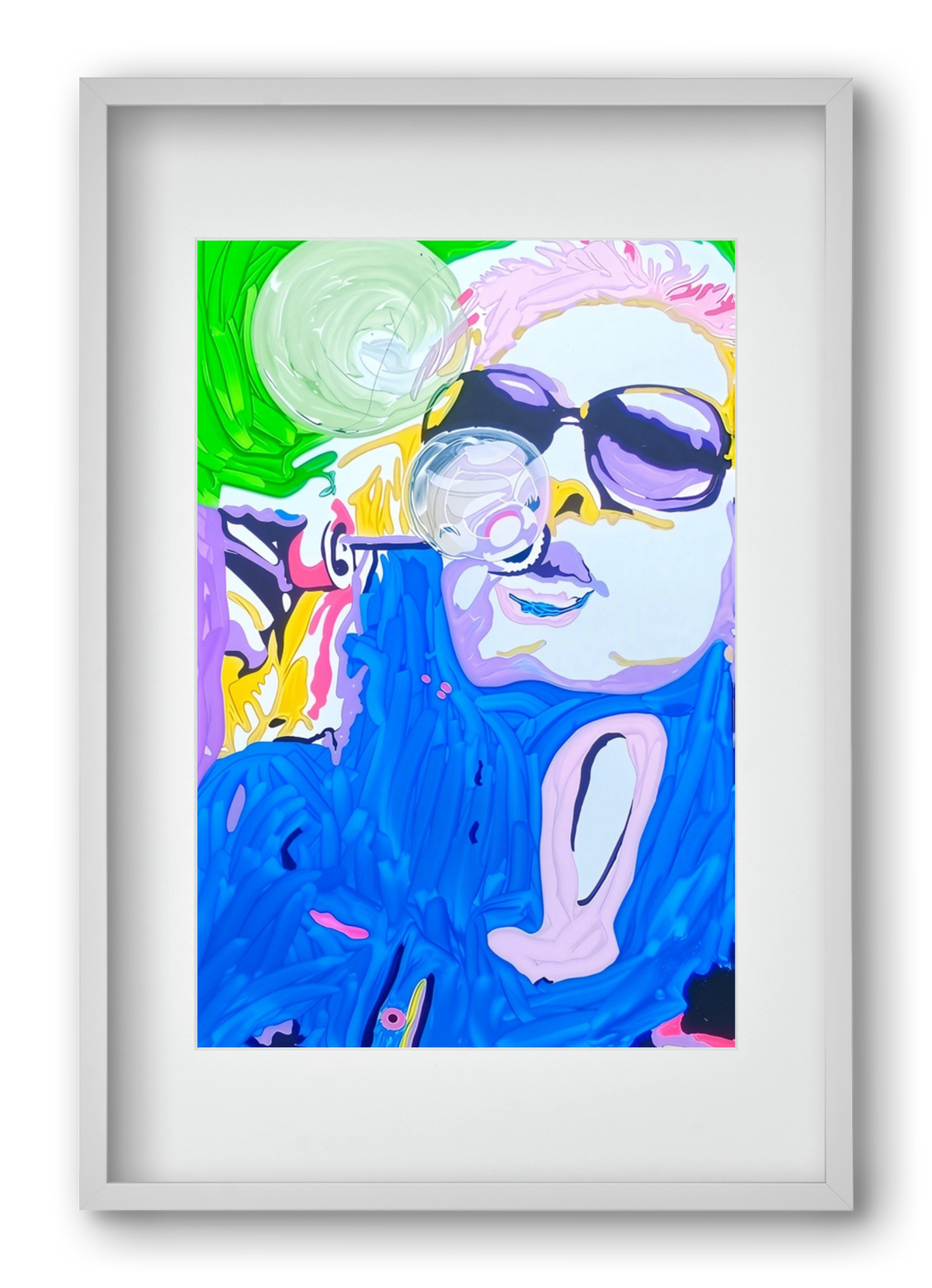 Bubble, 40x60 cm (30x45 cm), Fehér keret, paszpartuval