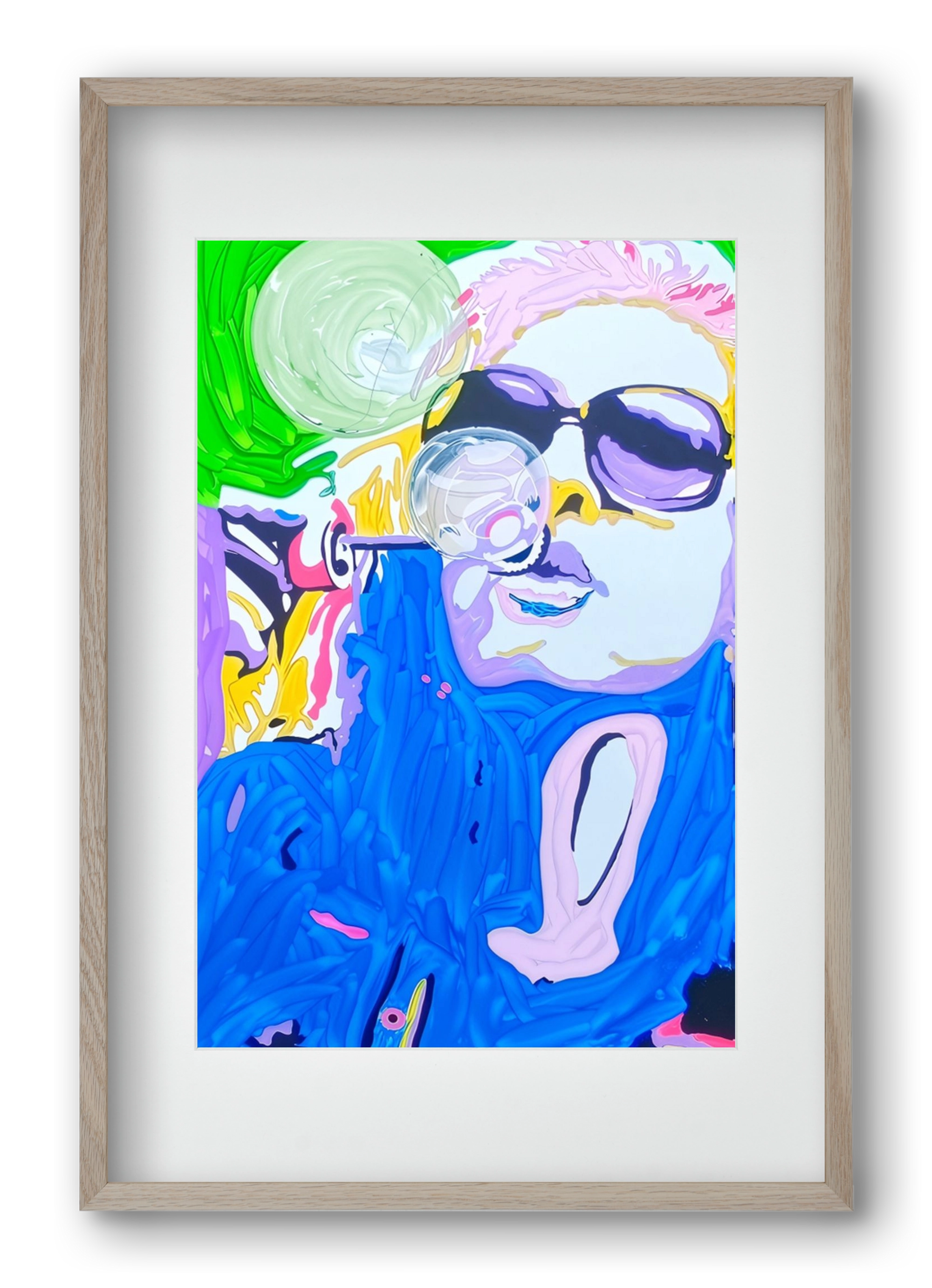 Bubble, 40x60 cm (30x45 cm), Tölgy keret, paszpartuval