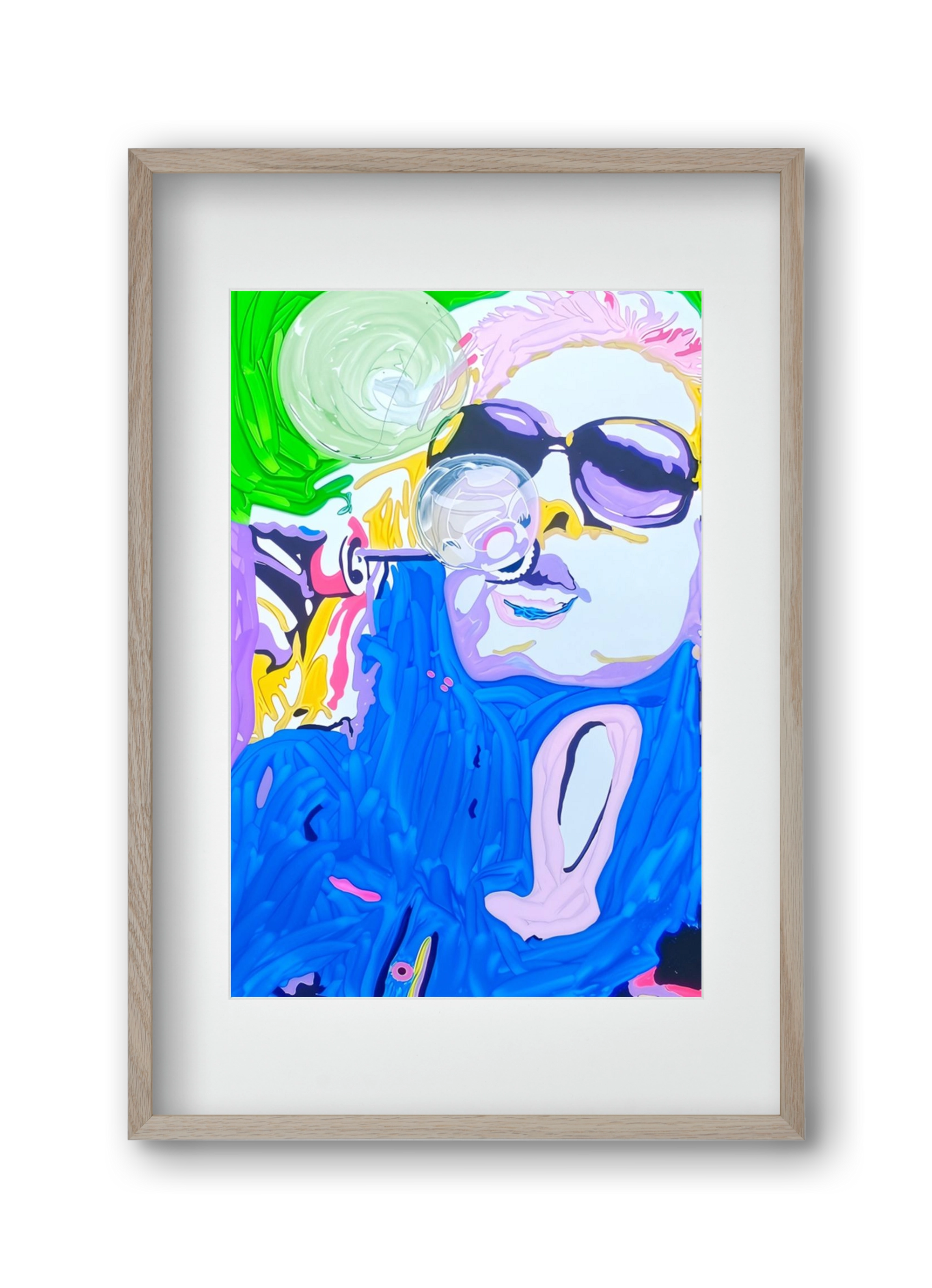 Bubble, 30x45 cm (20x30 cm), Tölgy keret, paszpartuval