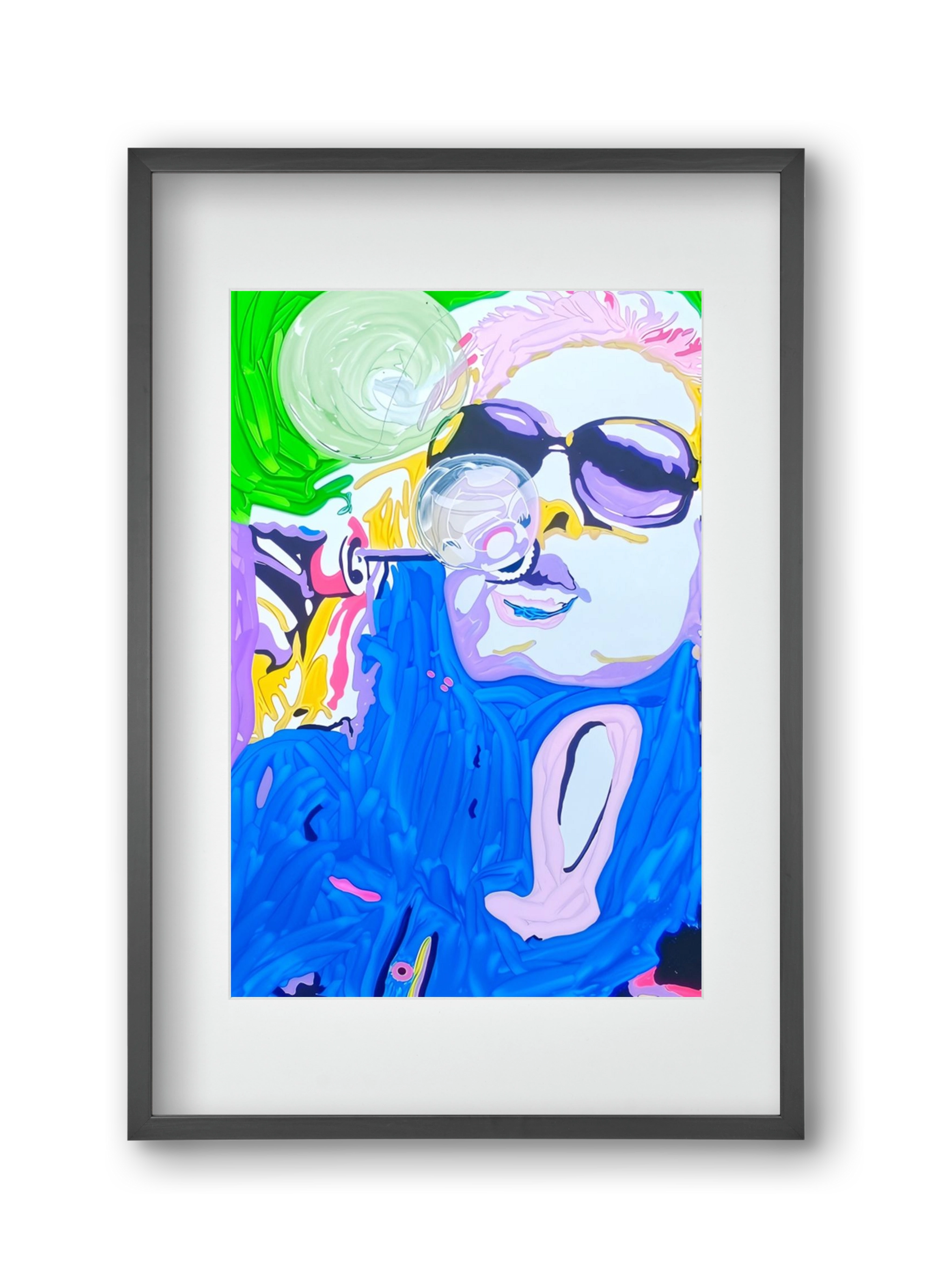 Bubble, 30x45 cm (20x30 cm), Fekete keret, paszpartuval