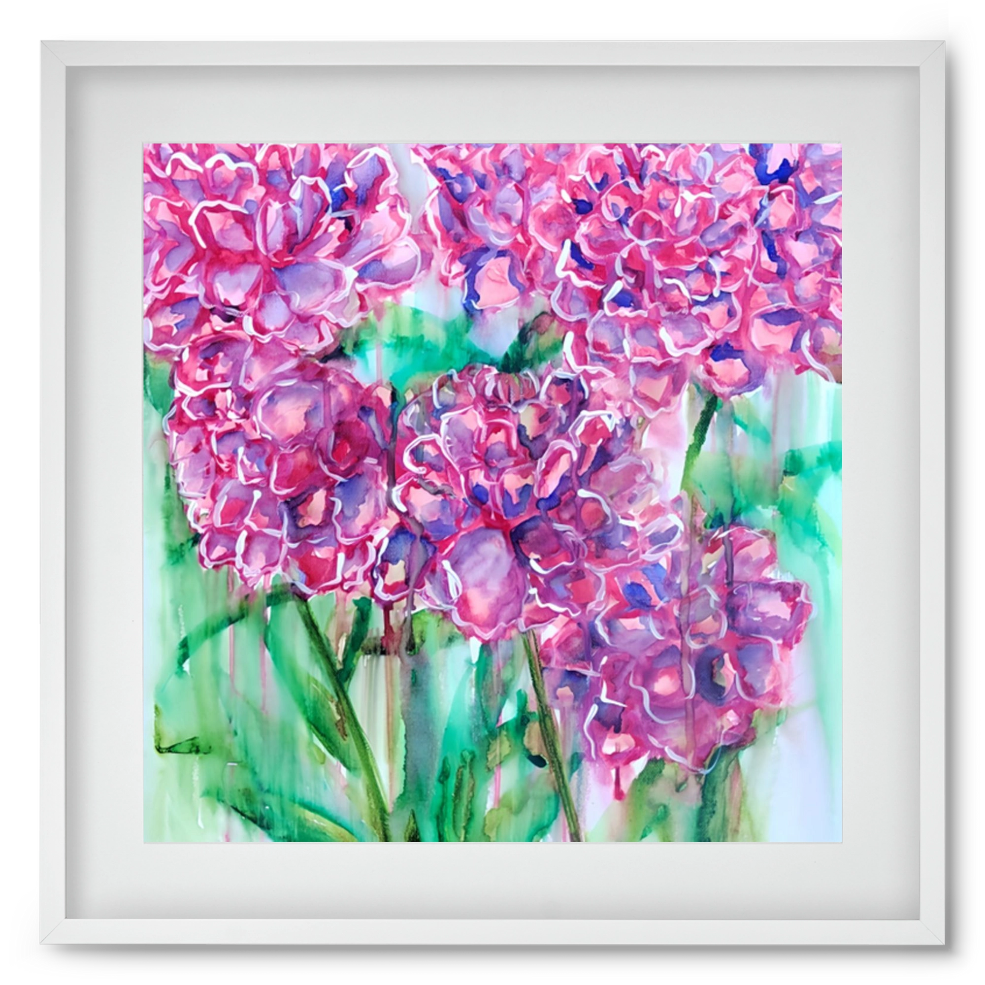 Flower Bloosom, 50x50 cm (40x40 cm), Fehér keret, paszpartuval