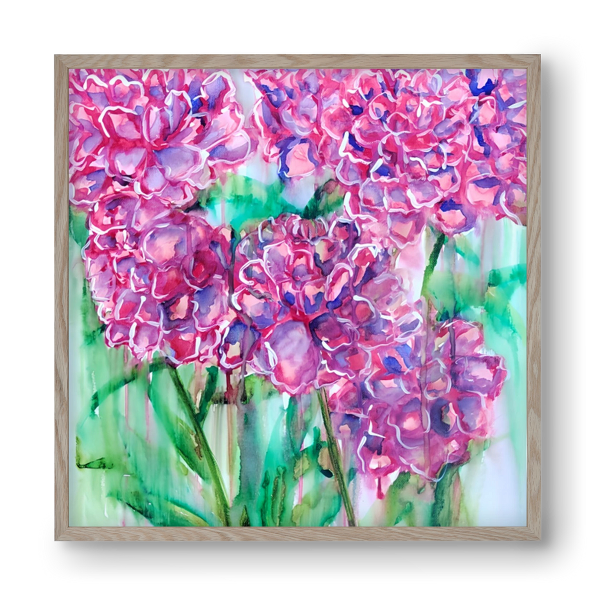 Flower Bloosom, 40x40 cm (40x40 cm), Tölgy keret