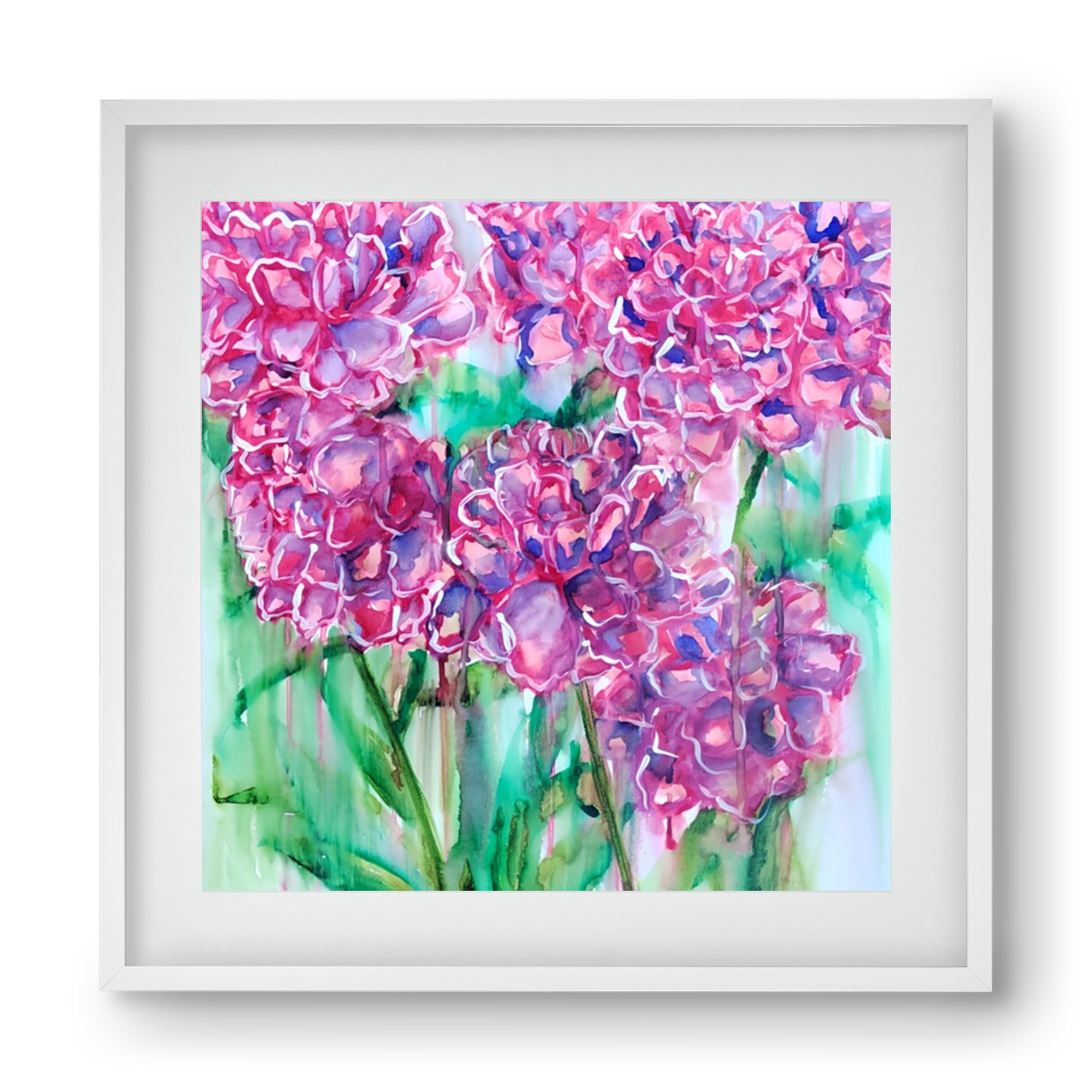 Flower Bloosom, 40x40 cm (30x30 cm), Fehér keret, paszpartuval