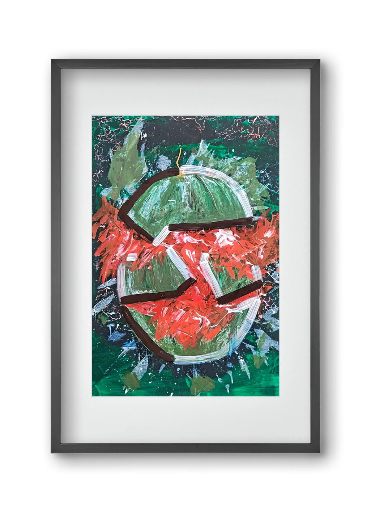 Watermelon, 30x45 cm (20x30 cm), Fekete keret, paszpartuval