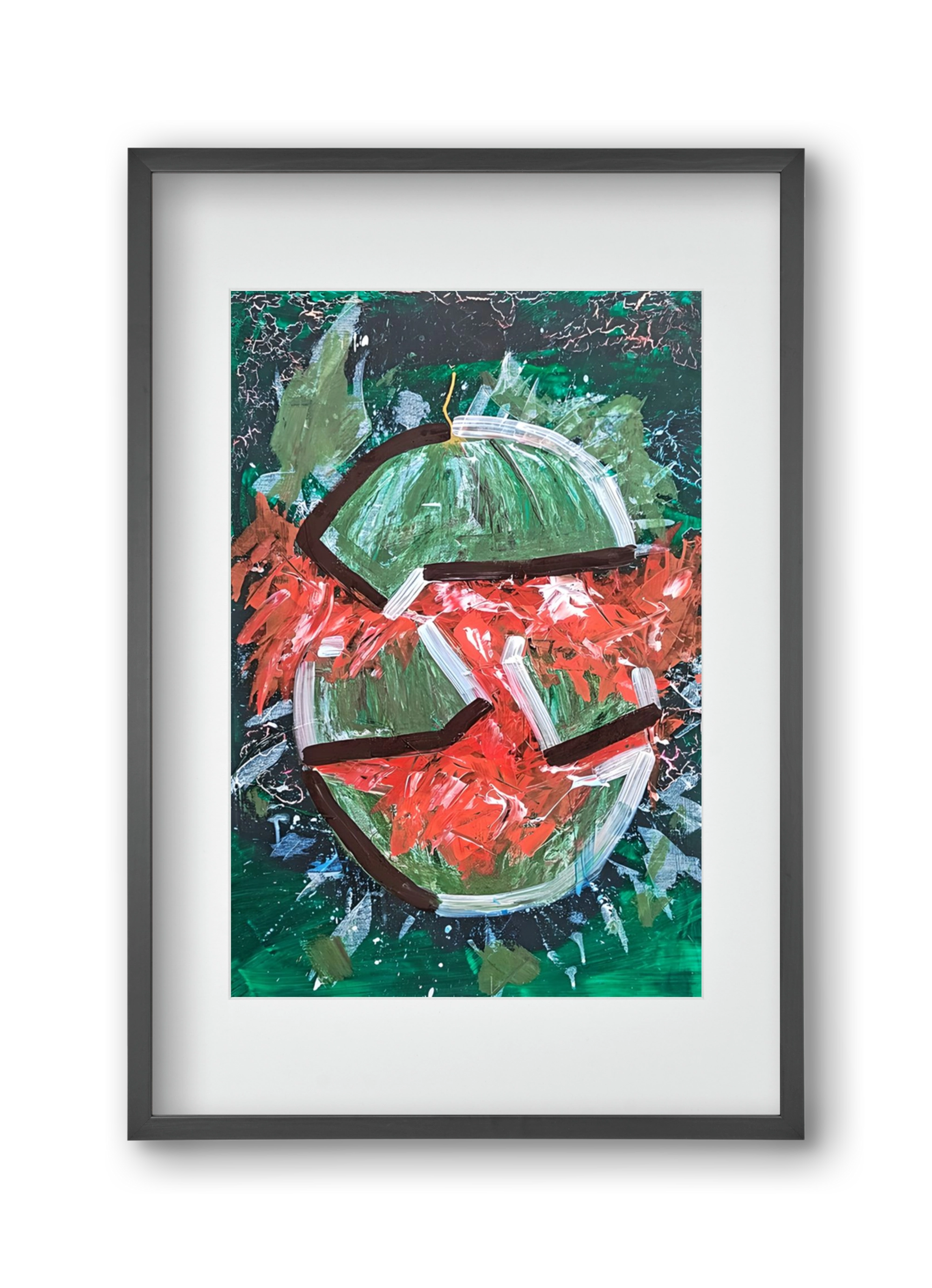 Watermelon, 30x45 cm (20x30 cm), Fekete keret, paszpartuval
