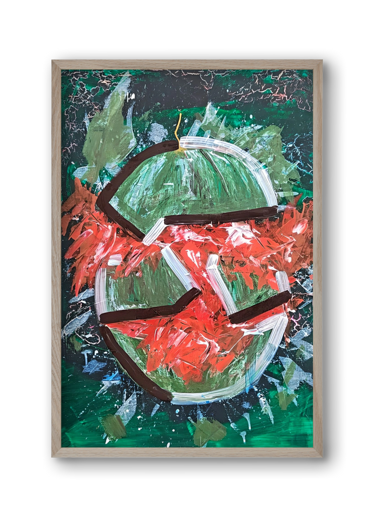 Watermelon, 30x45 cm (30x45 cm), Tölgy keret
