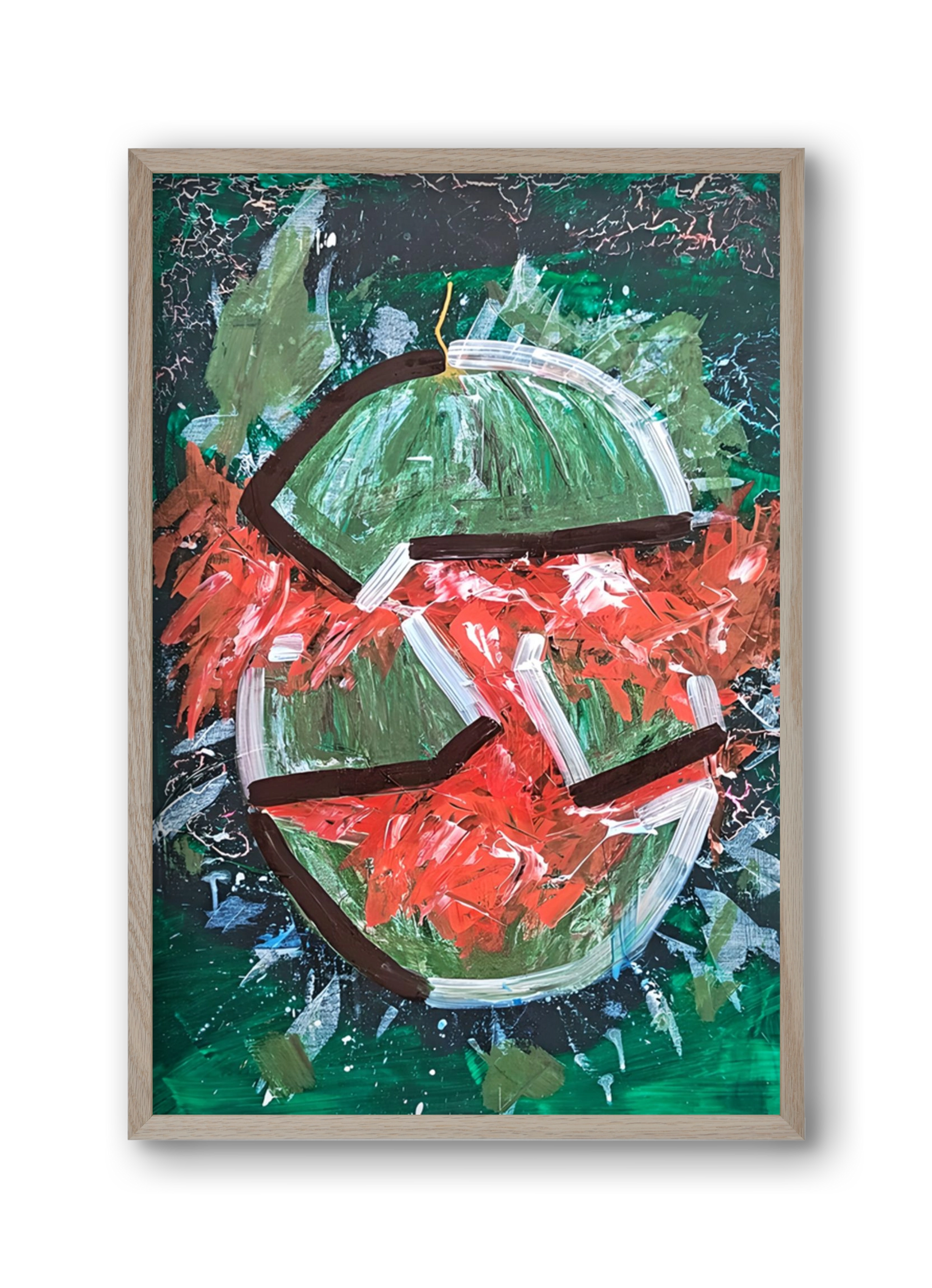 Watermelon, 30x45 cm (30x45 cm), Tölgy keret