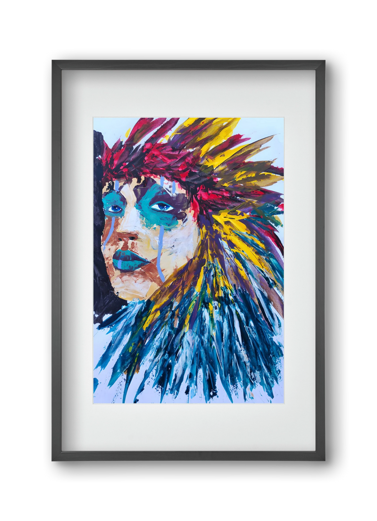 Indian Girl, 30x45 cm (20x30 cm), Fekete keret, paszpartuval
