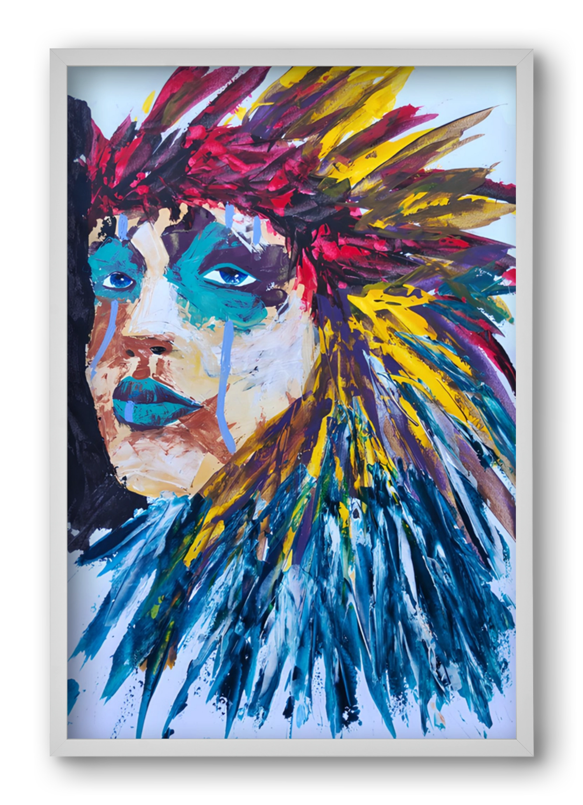 Indian Girl, 40x60 cm (40x60 cm), Fehér keret