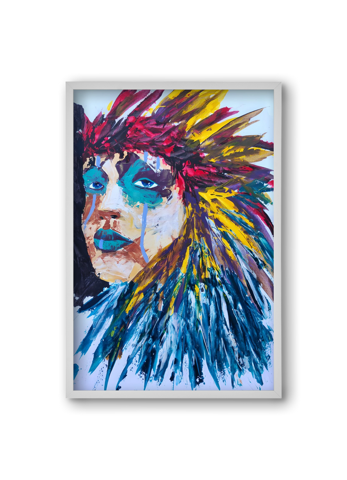 Indian Girl, 20x30 cm (20x30 cm), Fehér keret