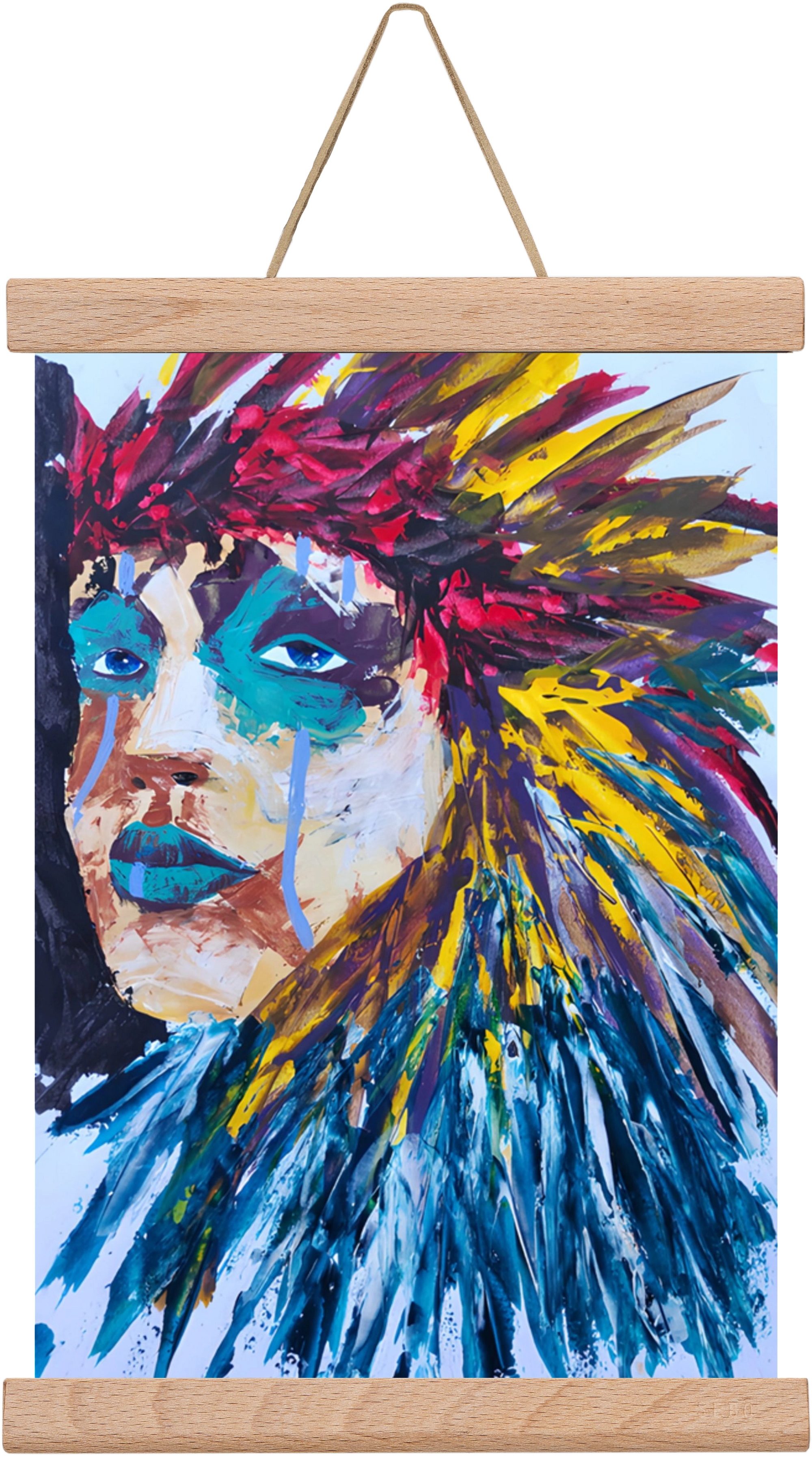 Indian Girl, 20x30 cm (20x30 cm), Tölgy akasztó