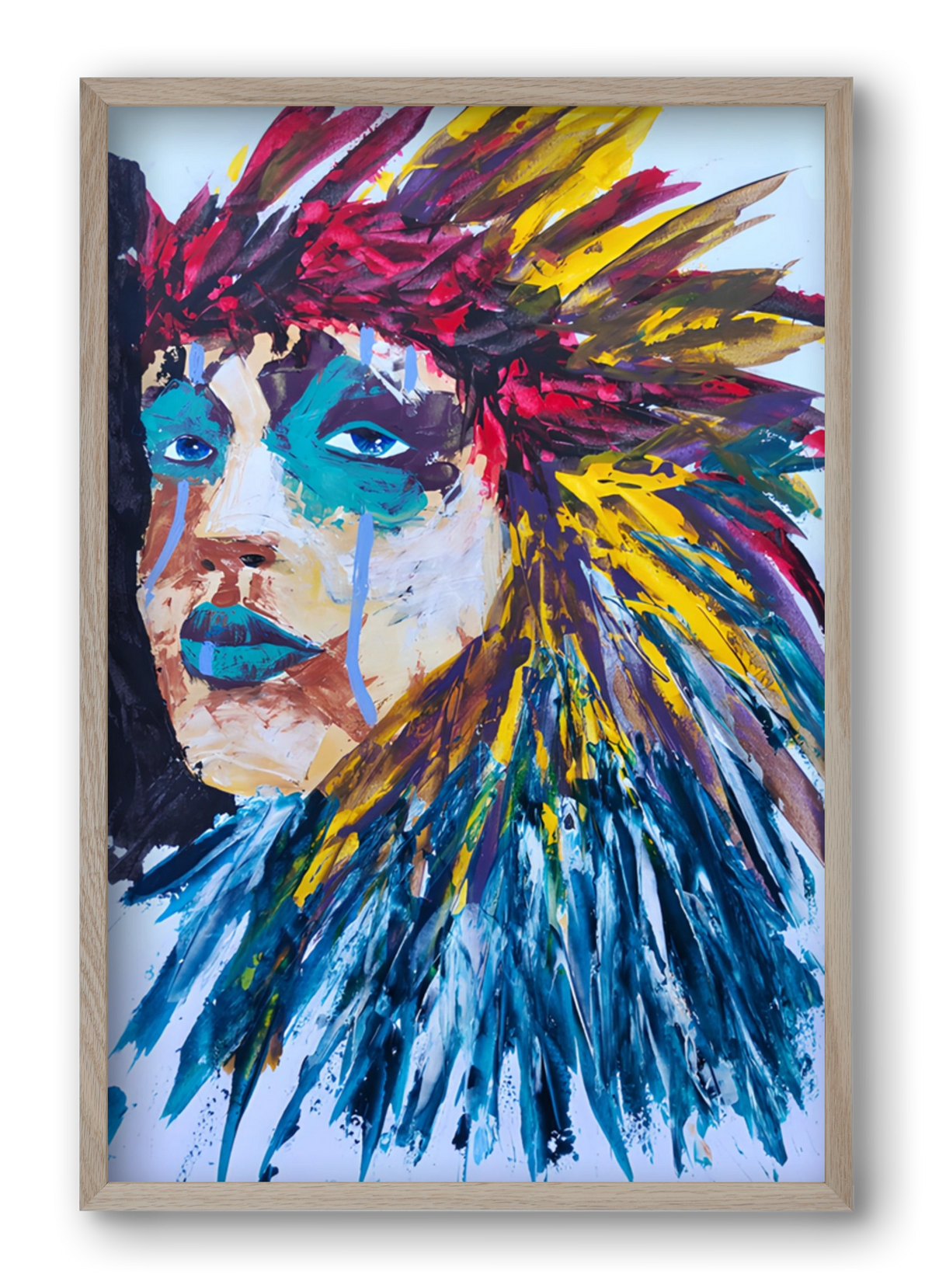 Indian Girl, 40x60 cm (40x60 cm), Tölgy keret