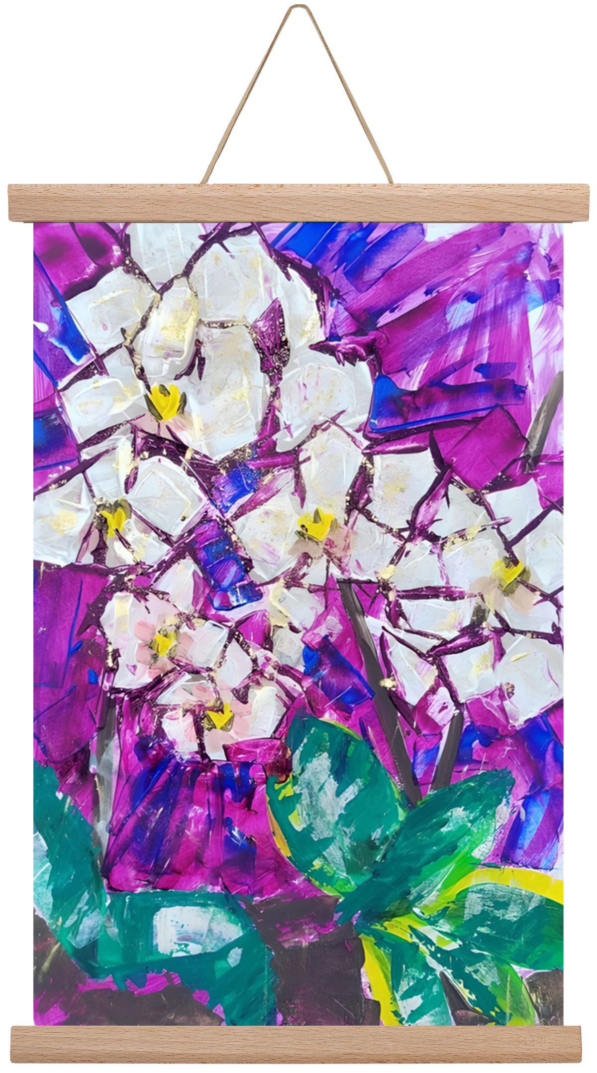 Orchidea, 30x45 cm (30x45 cm), Tölgy akasztó
