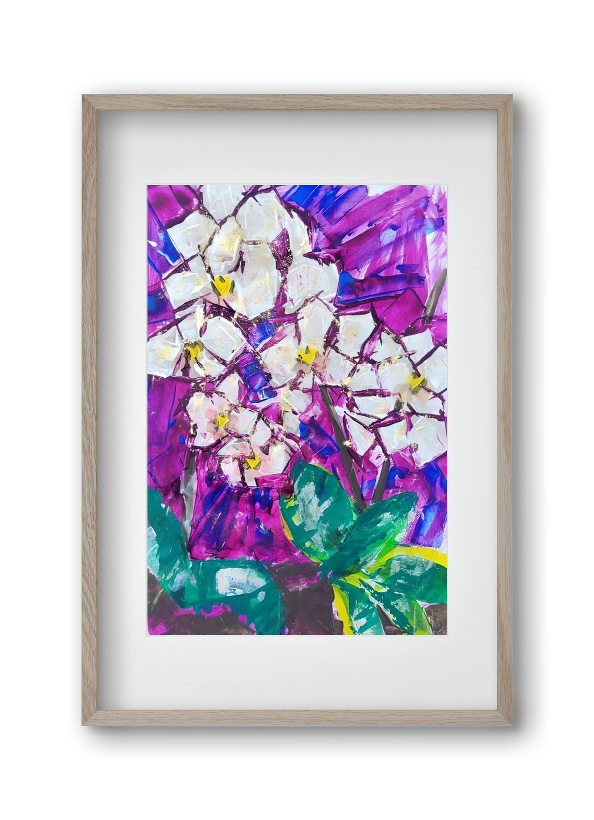 Orchidea, 30x45 cm (20x30 cm), Tölgy keret, paszpartuval