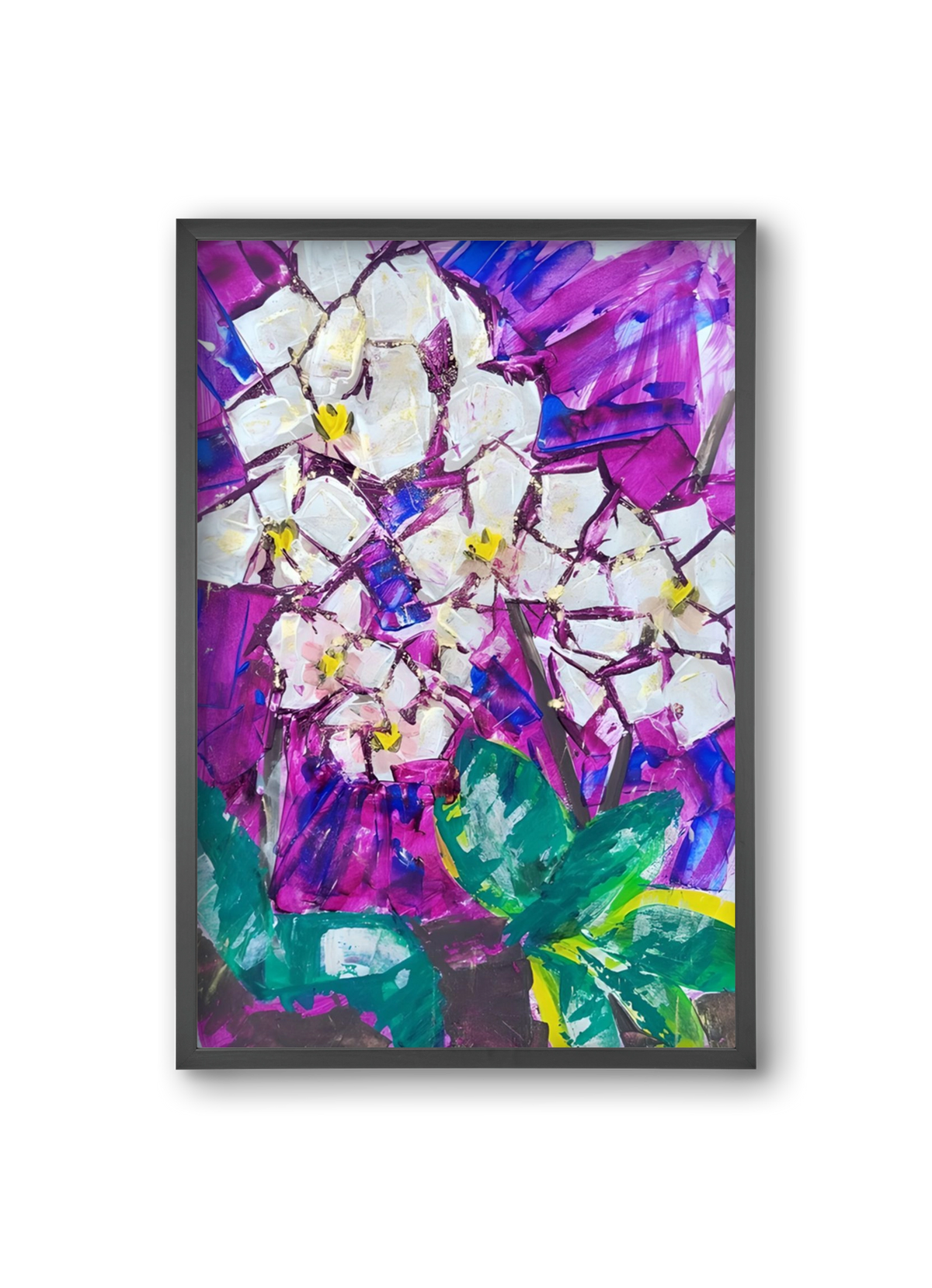 Orchidea, 20x30 cm (20x30 cm), Fekete keret