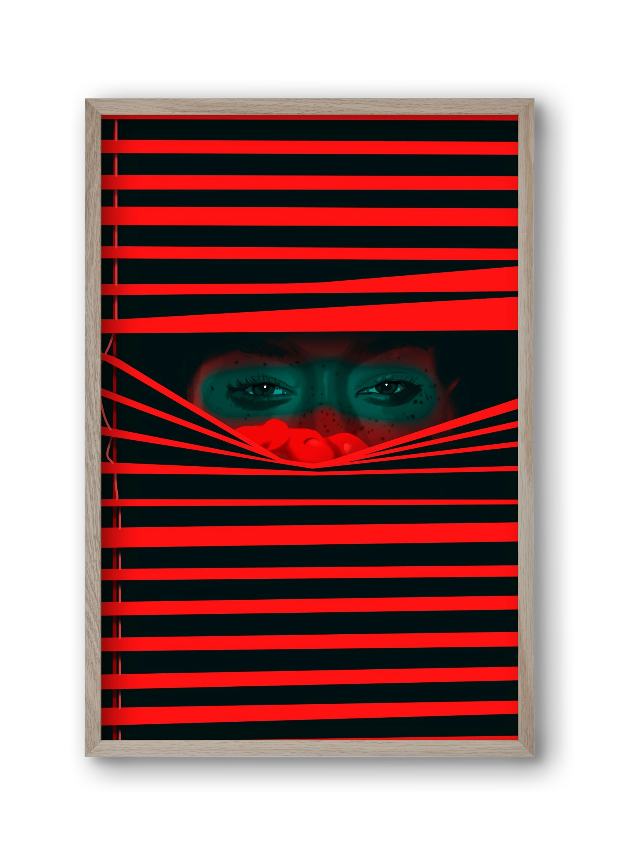 Late guest, 30x45 cm (30x45 cm), Tölgy keret