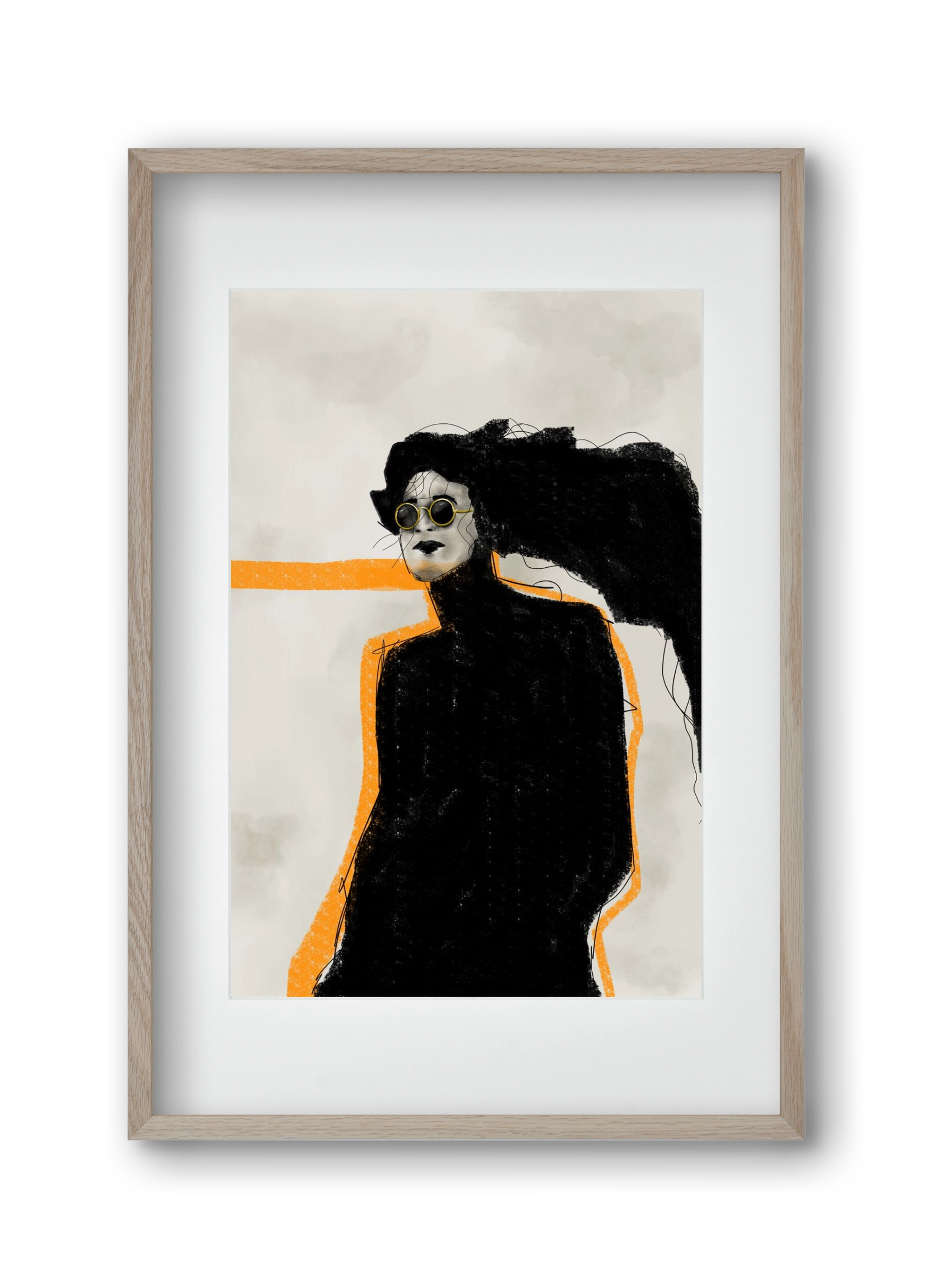 Shadows in Motion, 30x45 cm (20x30 cm), Tölgy keret, paszpartuval
