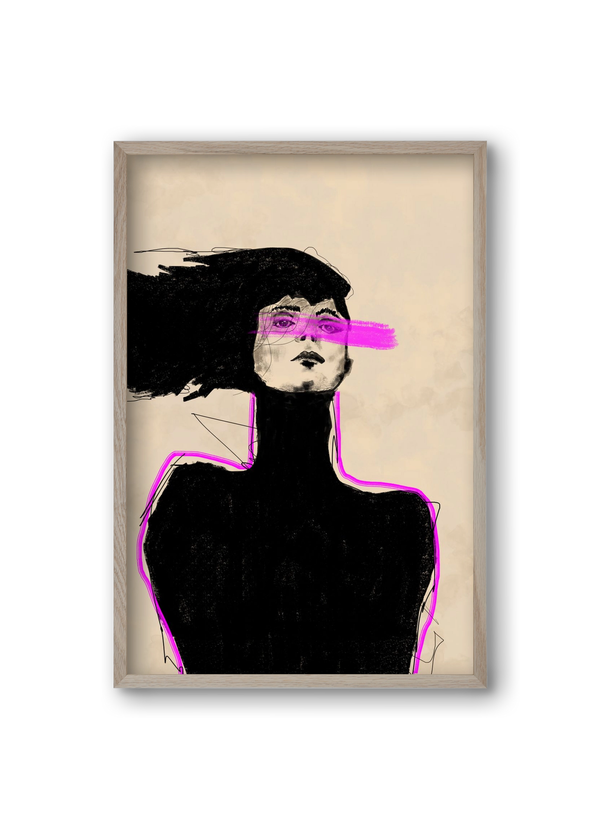 Loud in the Dark, 20x30 cm (20x30 cm), Tölgy keret