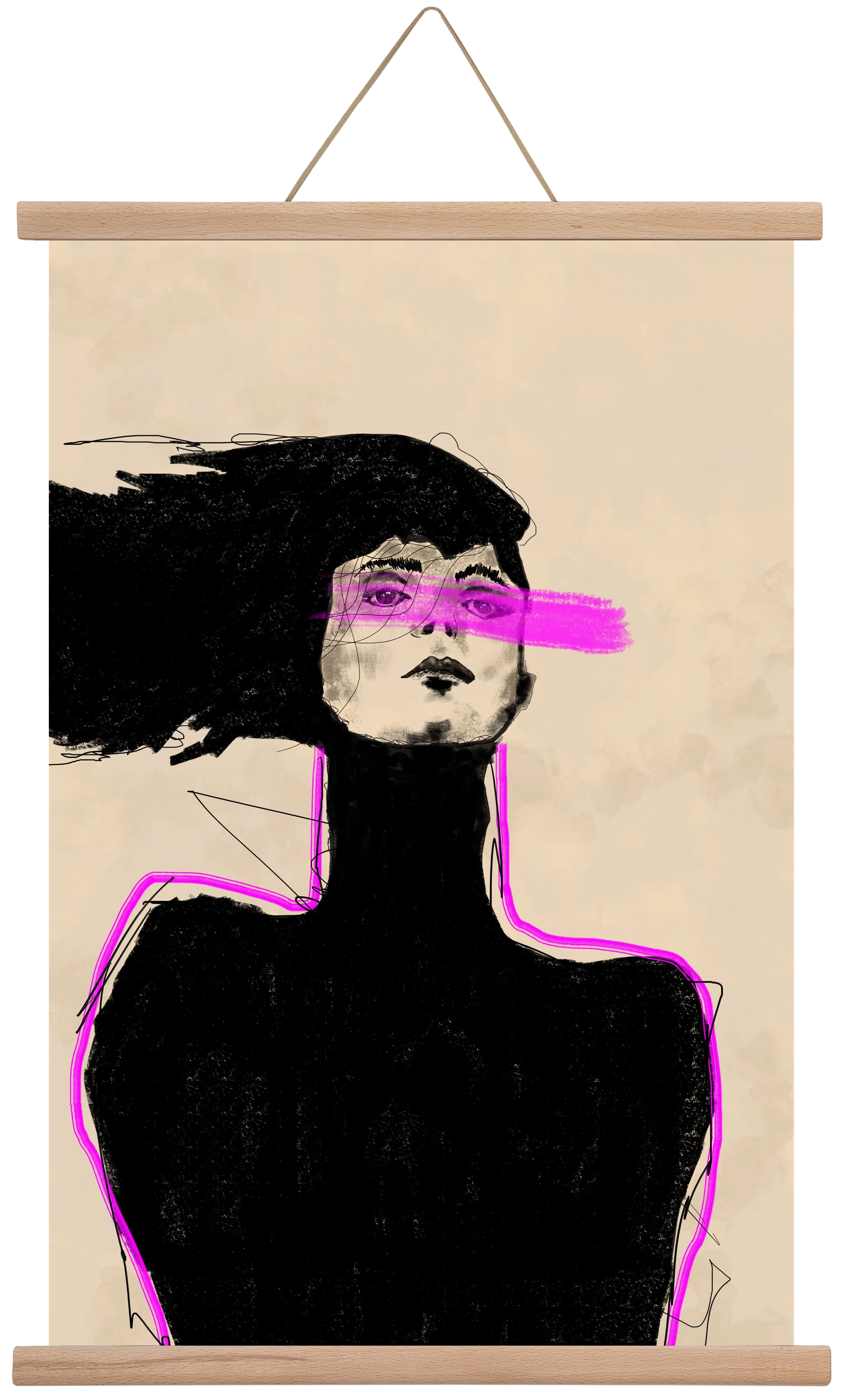 Loud in the Dark, 40x60 cm (40x60 cm), Tölgy akasztó