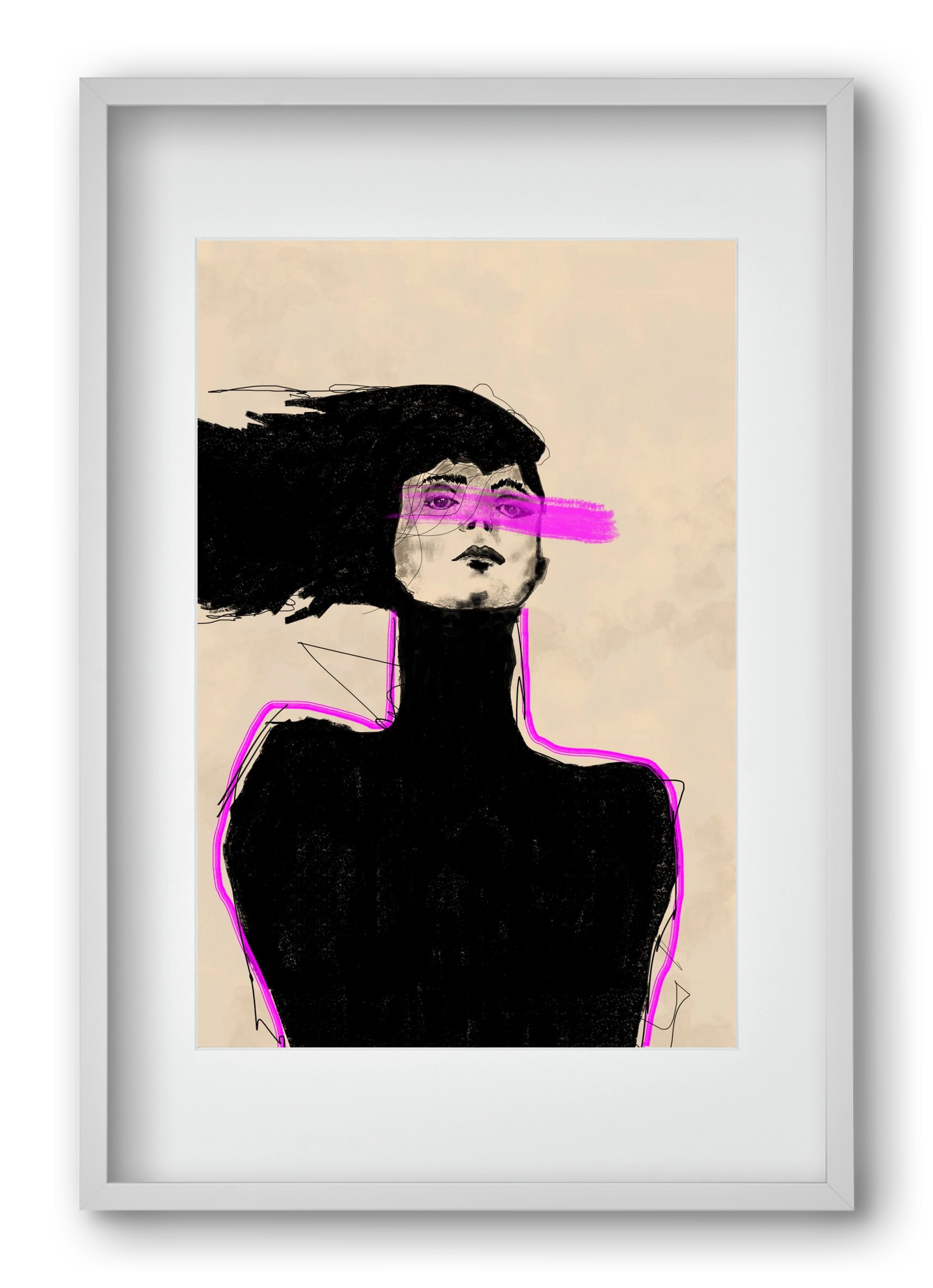 Loud in the Dark, 40x60 cm (30x45 cm), Fehér keret, paszpartuval