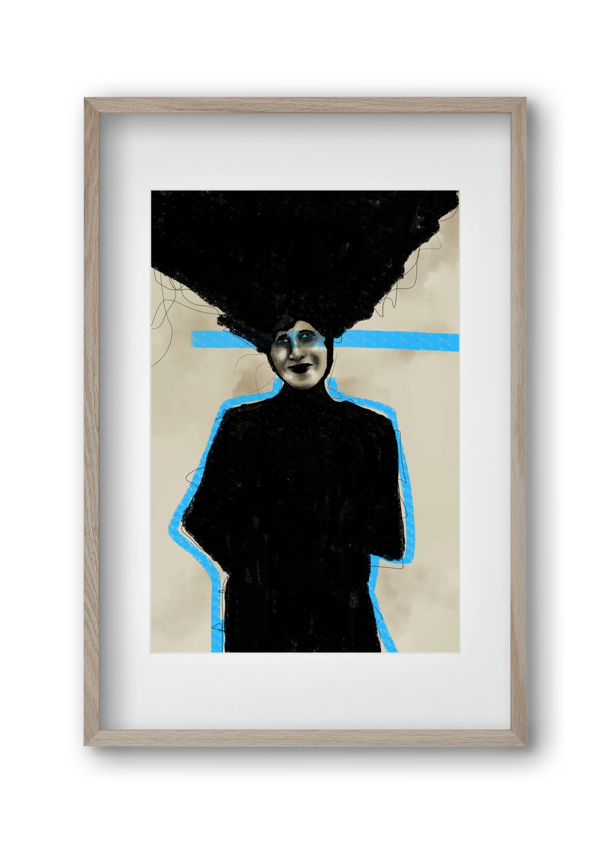 Modern Man, 30x45 cm (20x30 cm), Tölgy keret, paszpartuval