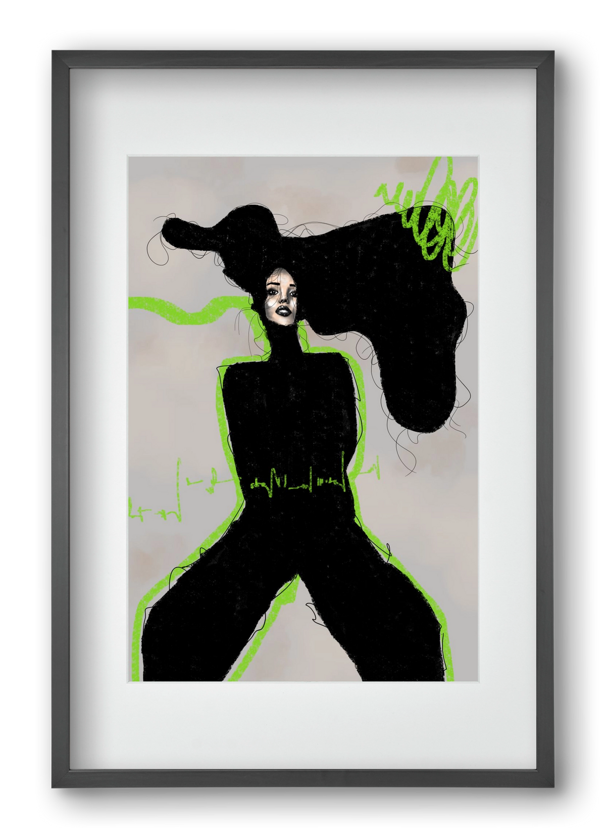 Electric Pulse, 40x60 cm (30x45 cm), Fekete keret, paszpartuval