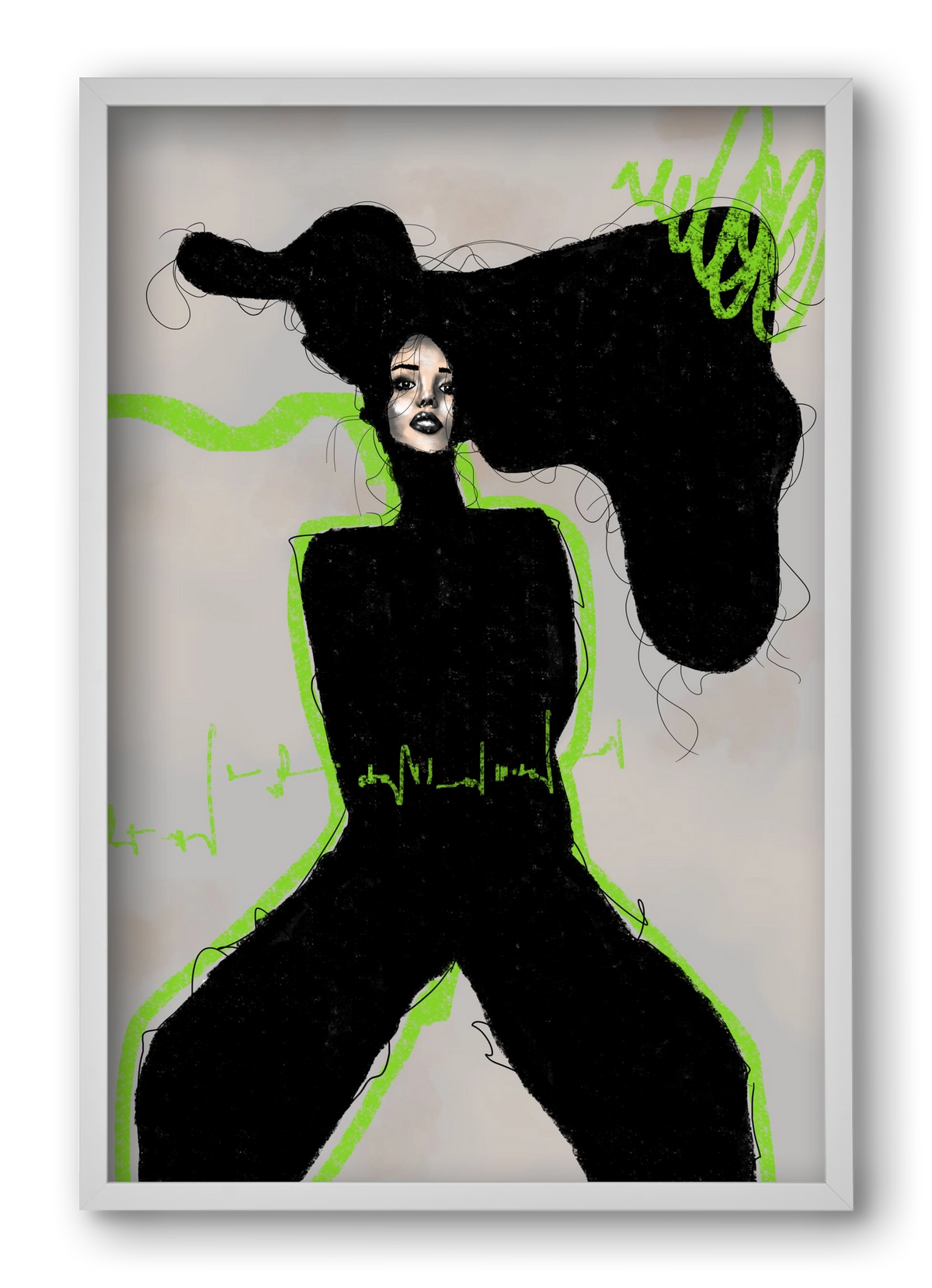 Electric Pulse, 40x60 cm (40x60 cm), Fehér keret