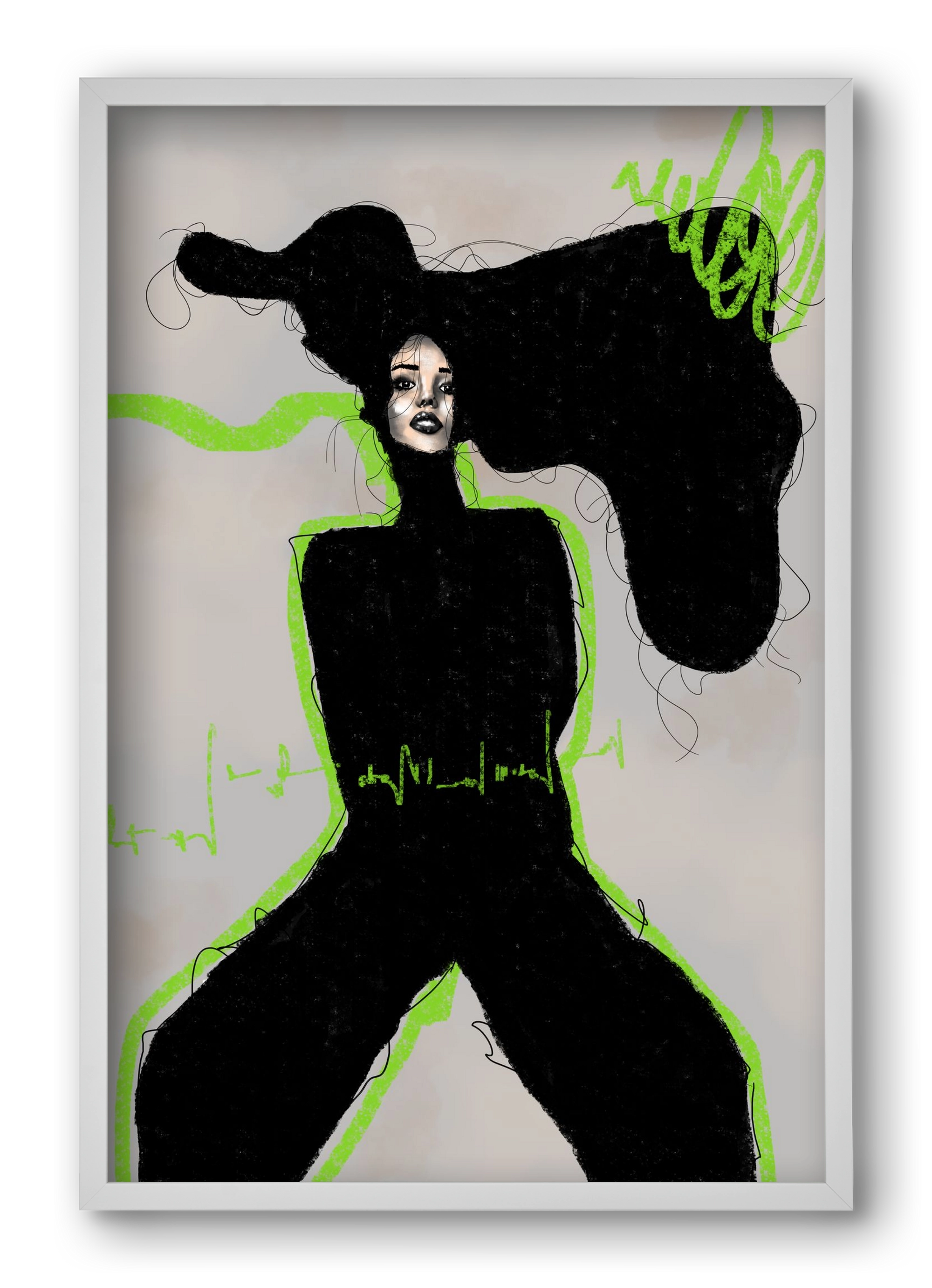 Electric Pulse, 40x60 cm (40x60 cm), Fehér keret