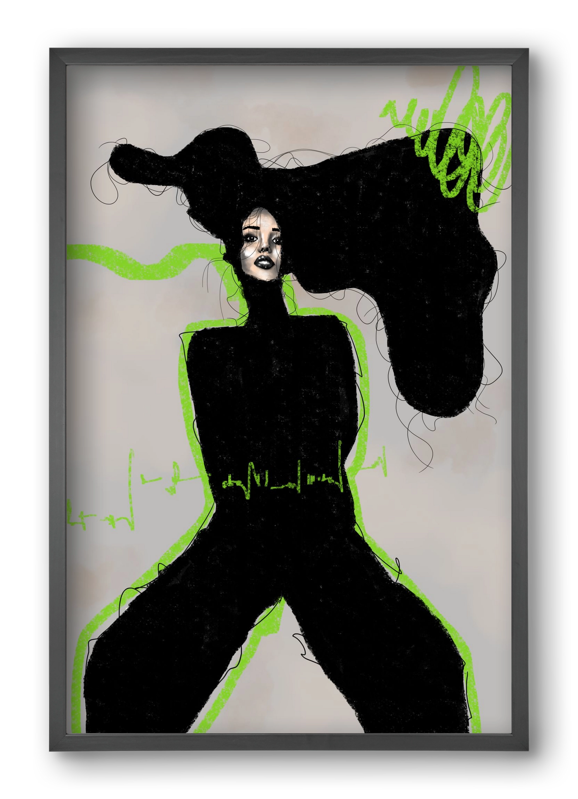 Electric Pulse, 40x60 cm (40x60 cm), Fekete keret