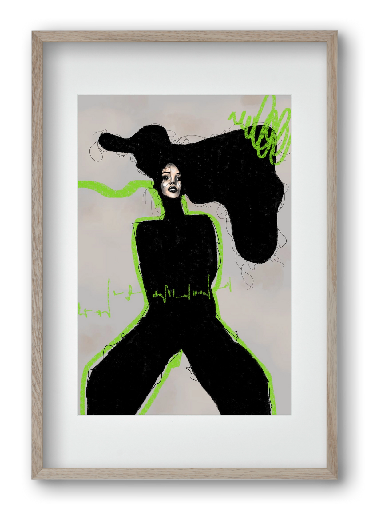 Electric Pulse, 40x60 cm (30x45 cm), Tölgy keret, paszpartuval