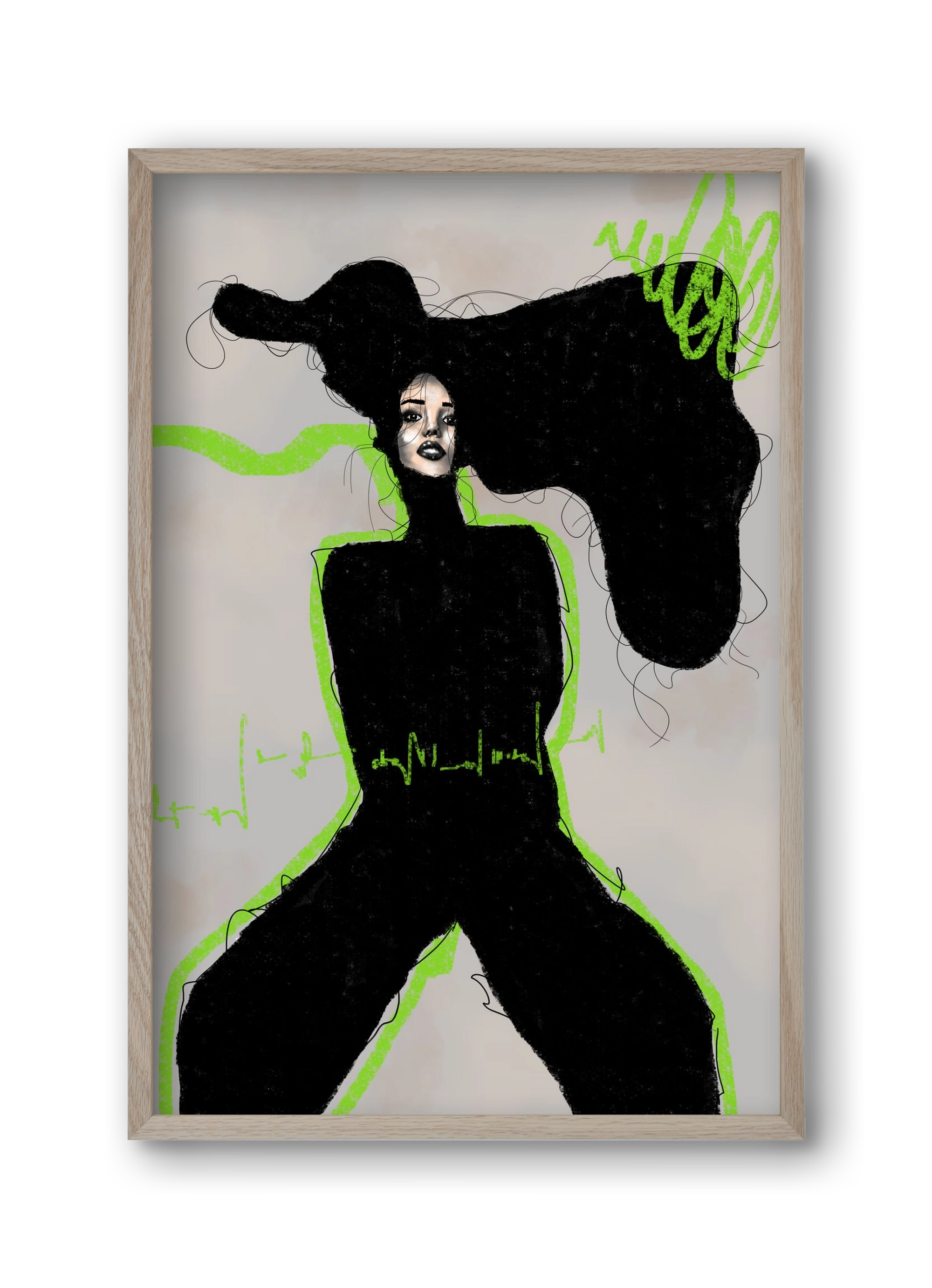 Electric Pulse, 30x45 cm (30x45 cm), Tölgy keret