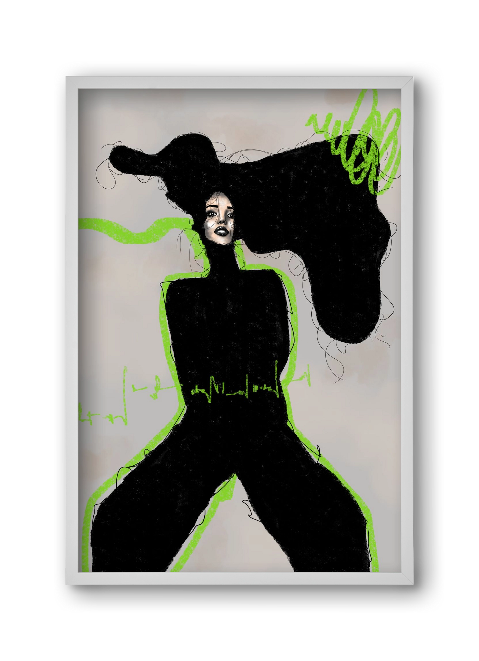 Electric Pulse, 30x45 cm (30x45 cm), Fehér keret