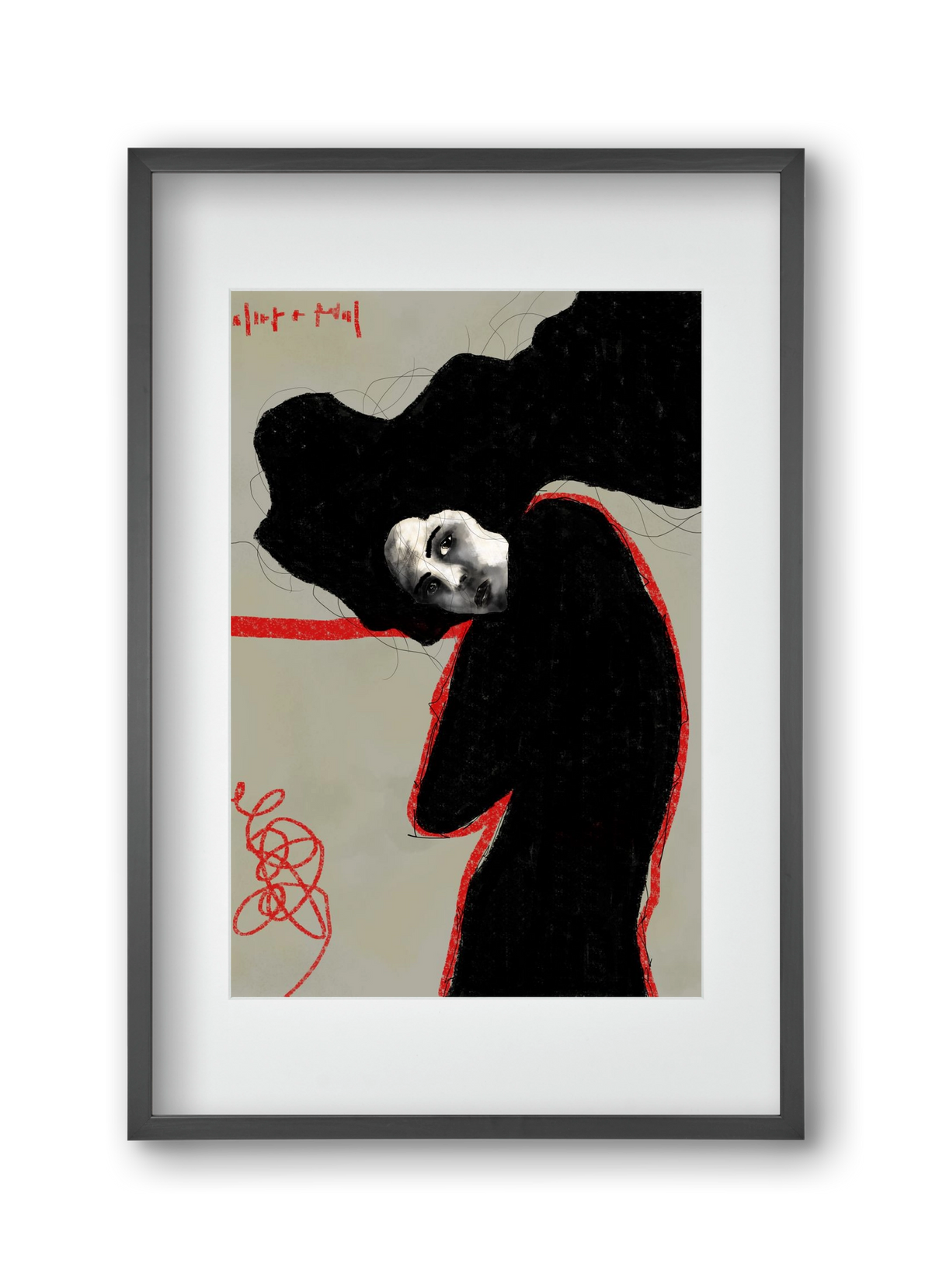 Wired Silence, 30x45 cm (20x30 cm), Fekete keret, paszpartuval