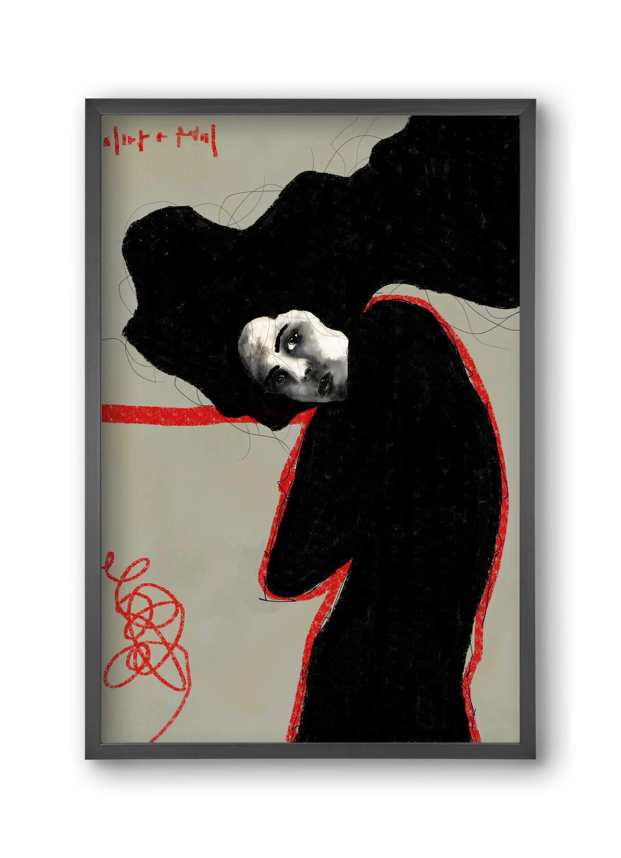 Wired Silence, 30x45 cm (30x45 cm), Fekete keret