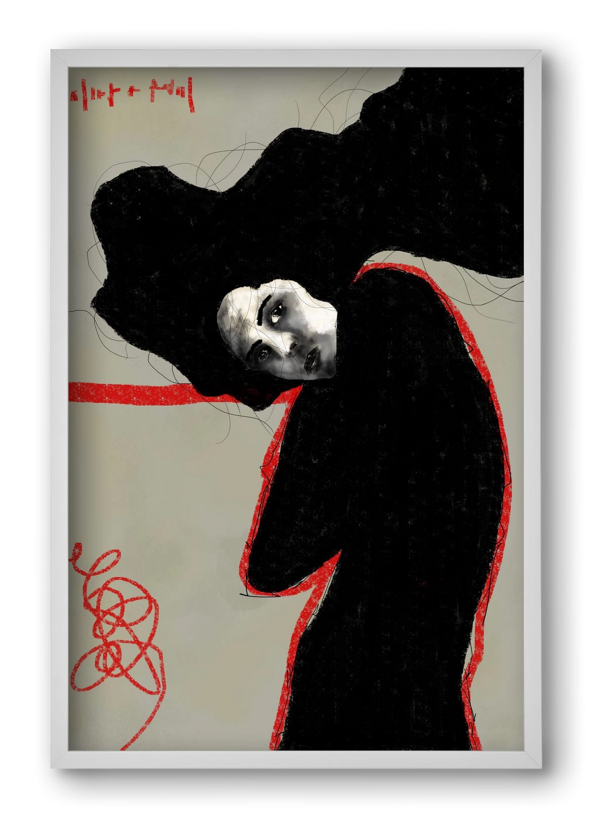 Wired Silence, 40x60 cm (40x60 cm), Fehér keret