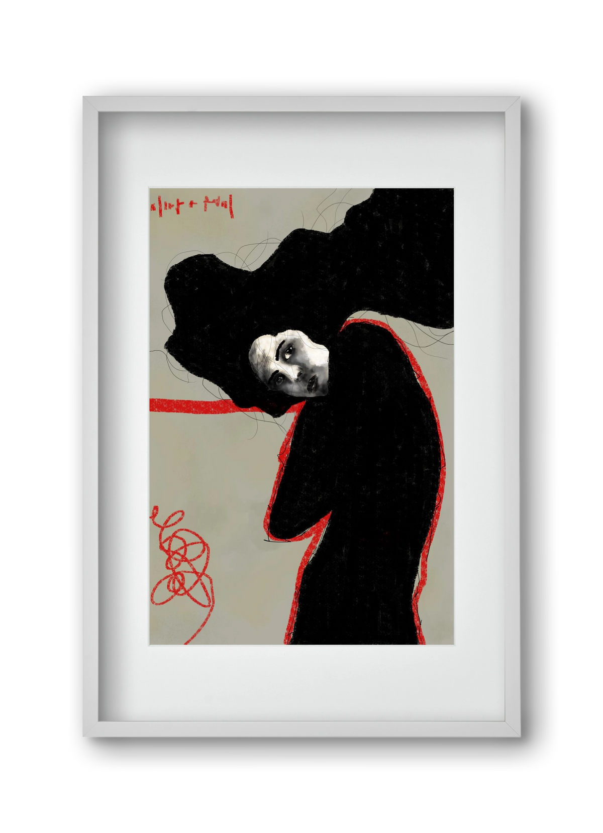 Wired Silence, 30x45 cm (20x30 cm), Fehér keret, paszpartuval