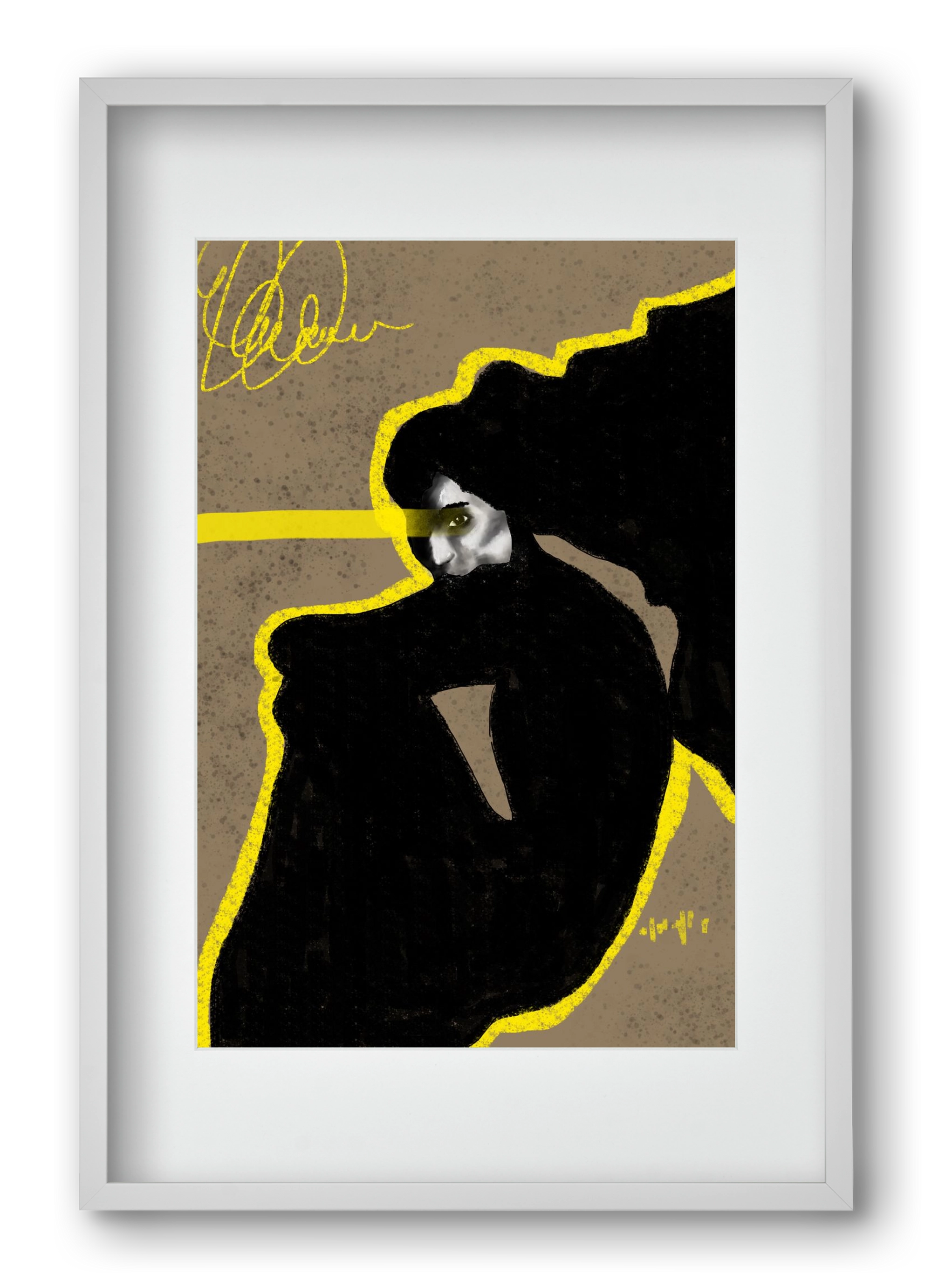 Shadow Whisper, 40x60 cm (30x45 cm), Fehér keret, paszpartuval